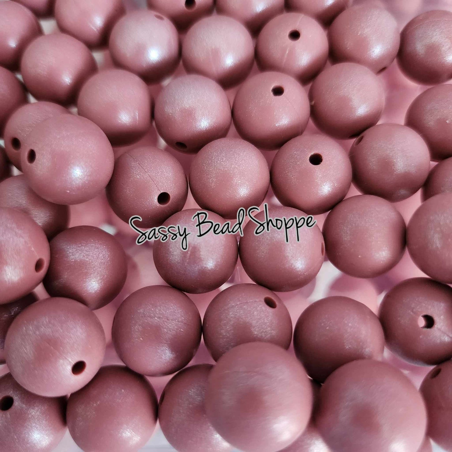 15mm Mauve Shimmer Silicone Beads - Sassy Bead Shoppe