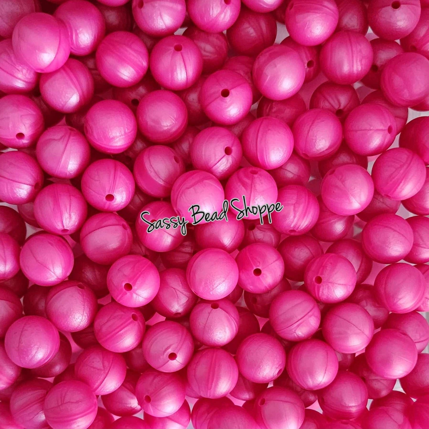 15mm Fuchsia Pearl Silicone Beads - Sassy Bead Shoppe