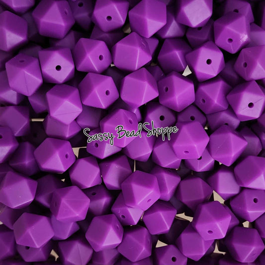 Sassy Bead Shoppe Dark Purple Hexagon Silicone Beads