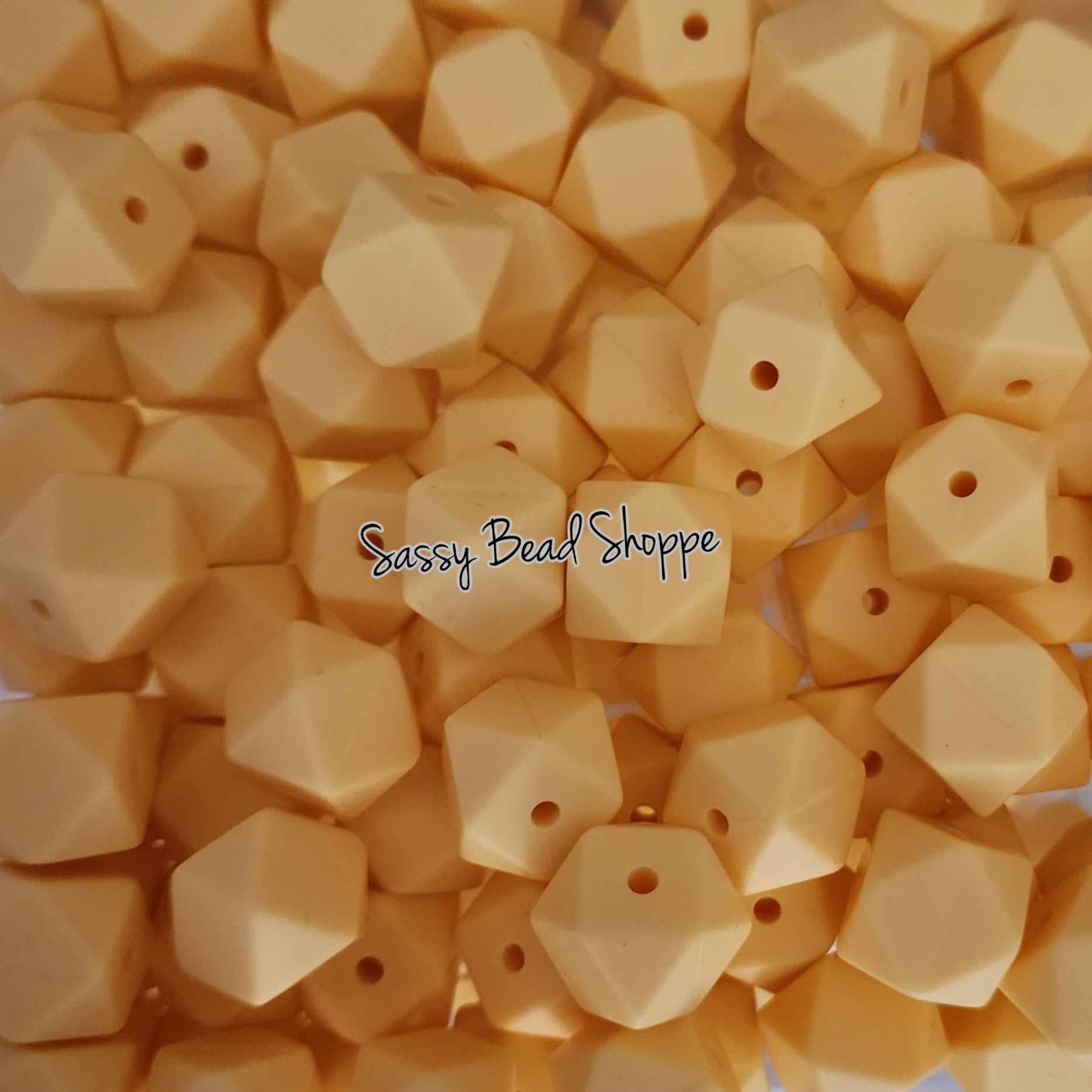 Yellow 13mm Hexagon Silicone Beads - Sassy Bead Shoppe