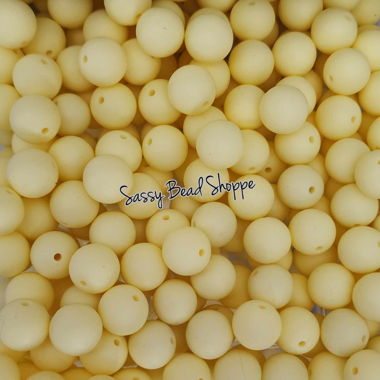 15mm Cream Yellow Silicone Beads - Sassy Bead Shoppe
