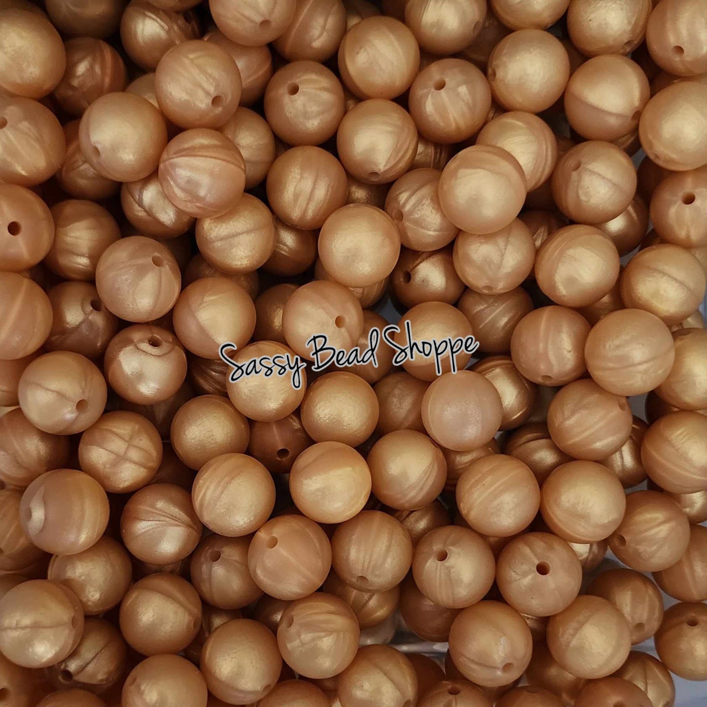 15mm Golden Pearl Silicone Beads - Sassy Bead Shoppe