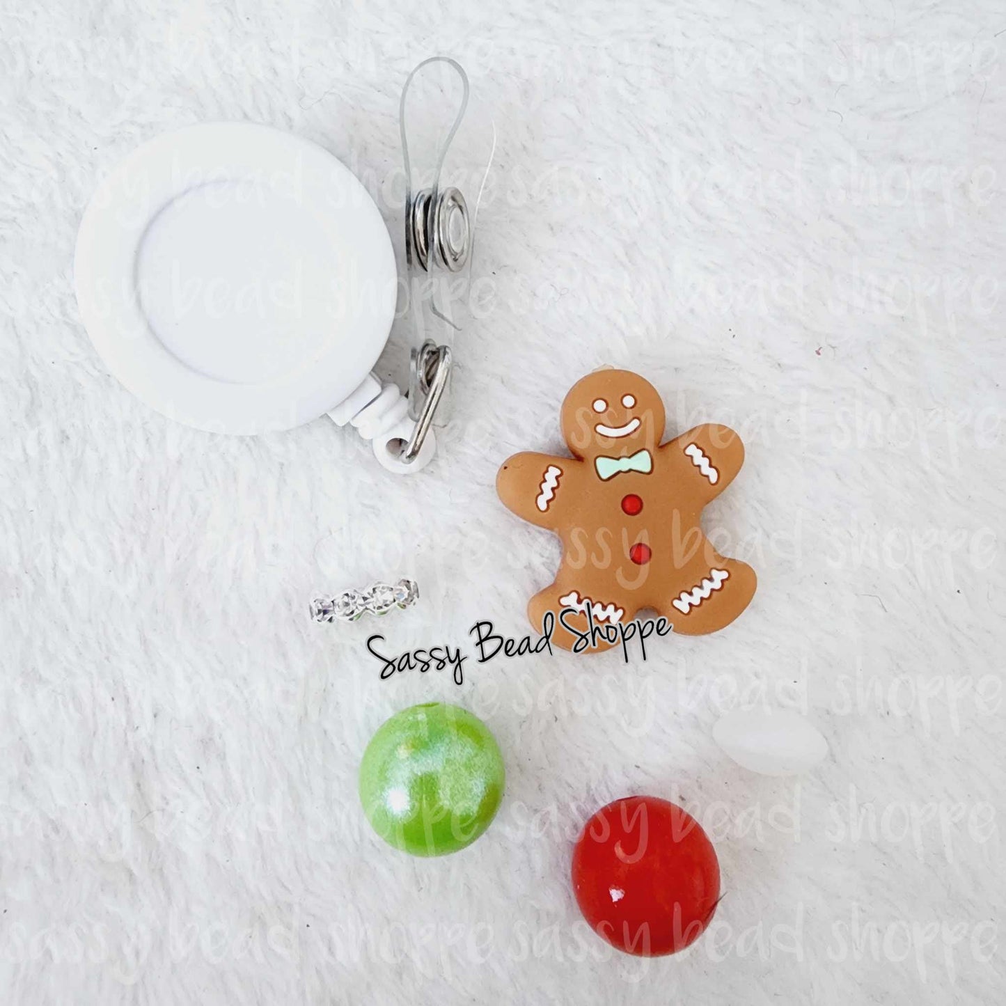 Sassy Bead Shoppe Christmas Cheer Badge Reel What you will receive in your kit
