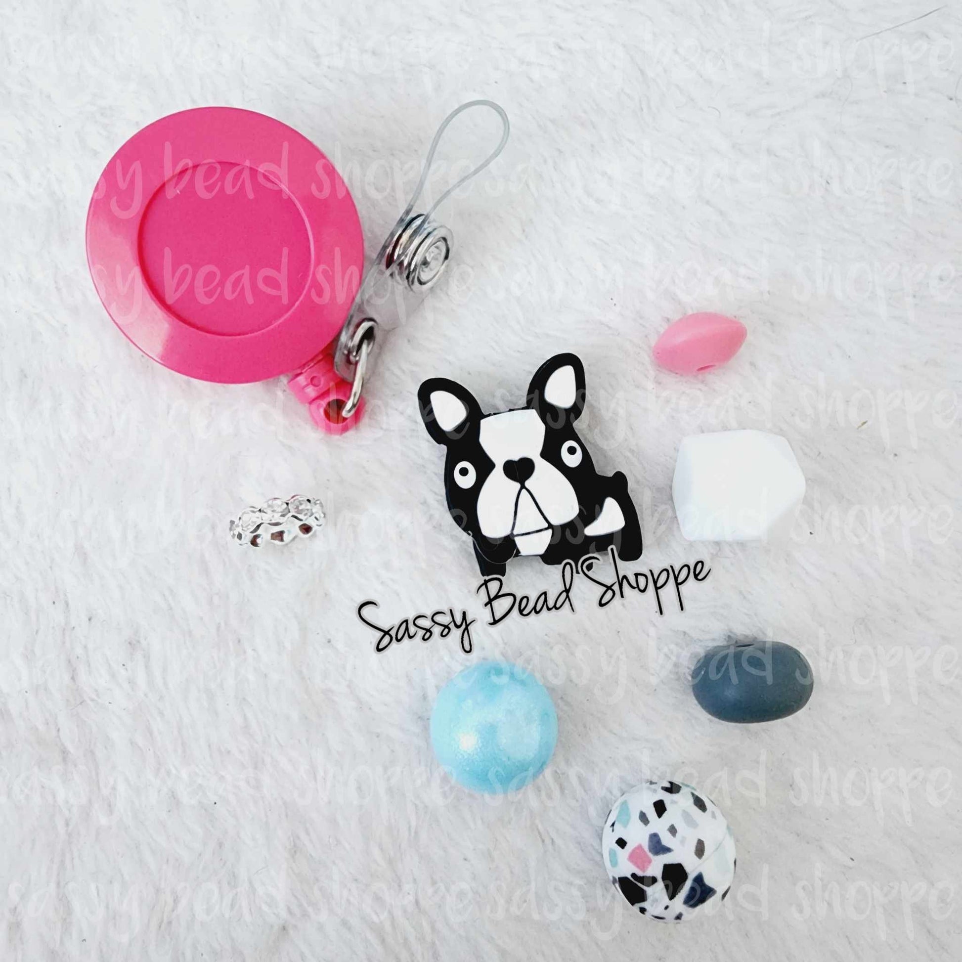 Sassy Bead Shoppe Terrific Terrier Badge Reel What you will receive in your kit