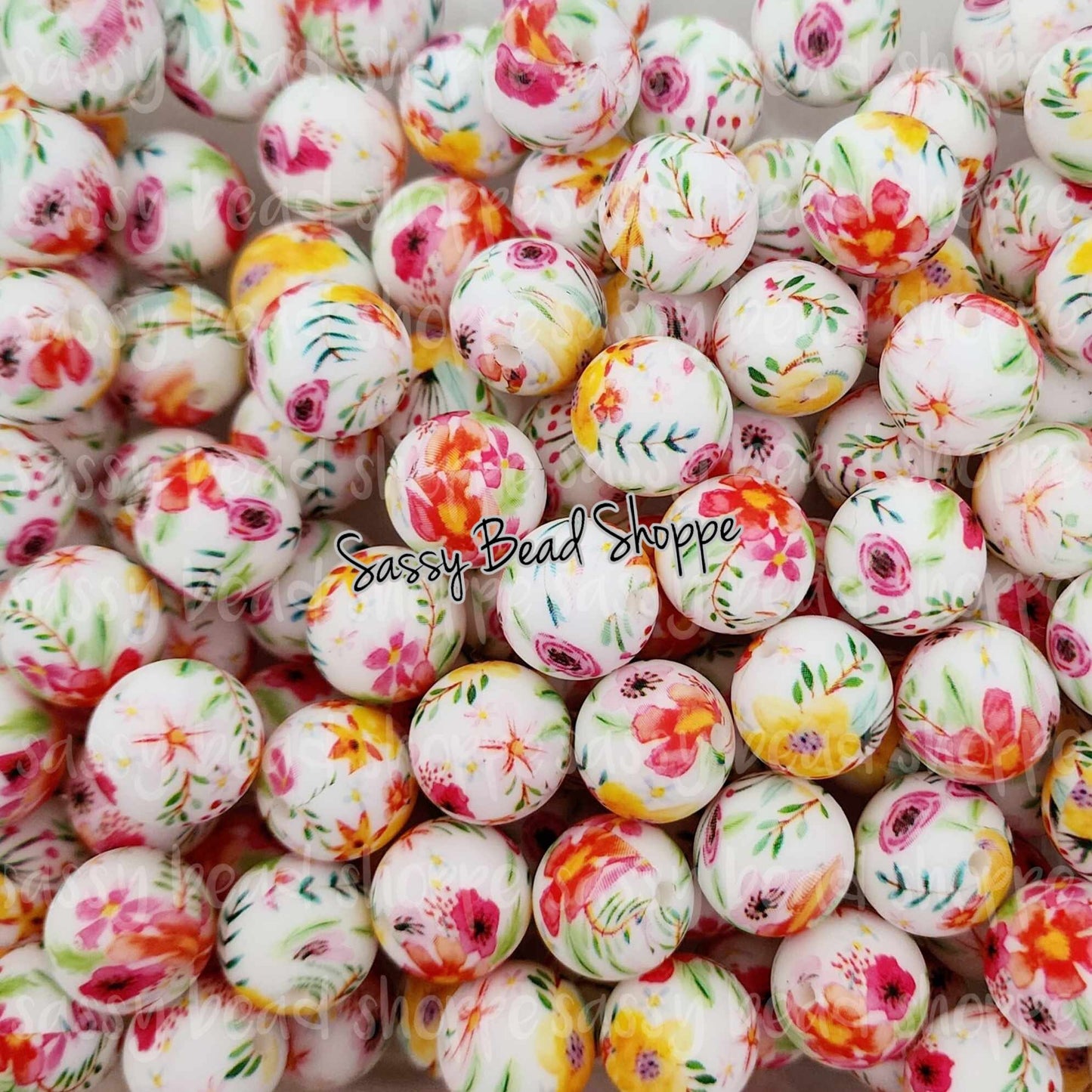 15mm Wildflowers Silicone Beads - Sassy Bead Shoppe