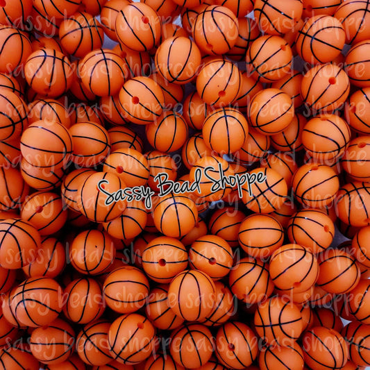 15mm Basketball Silicone Beads - Sassy Bead Shoppe