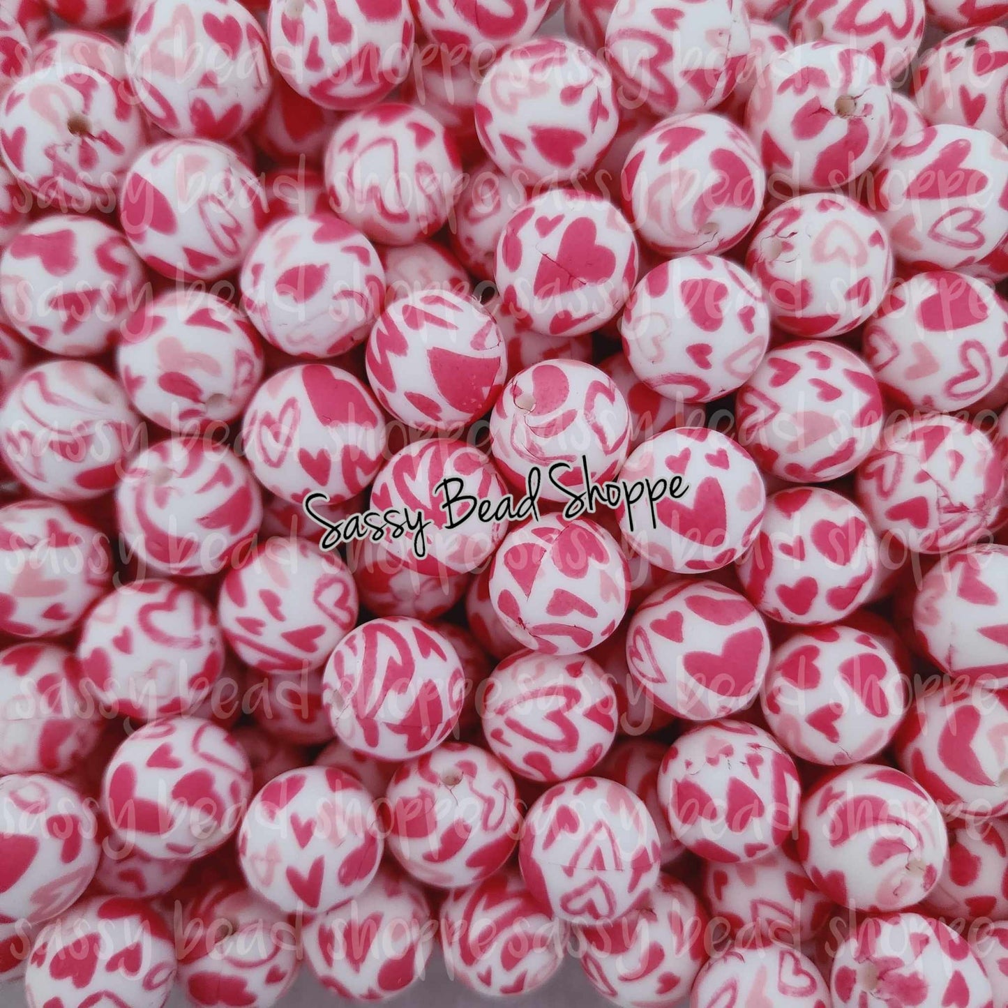 15mm Pink Heart Silicone Beads - Sassy Bead Shoppe