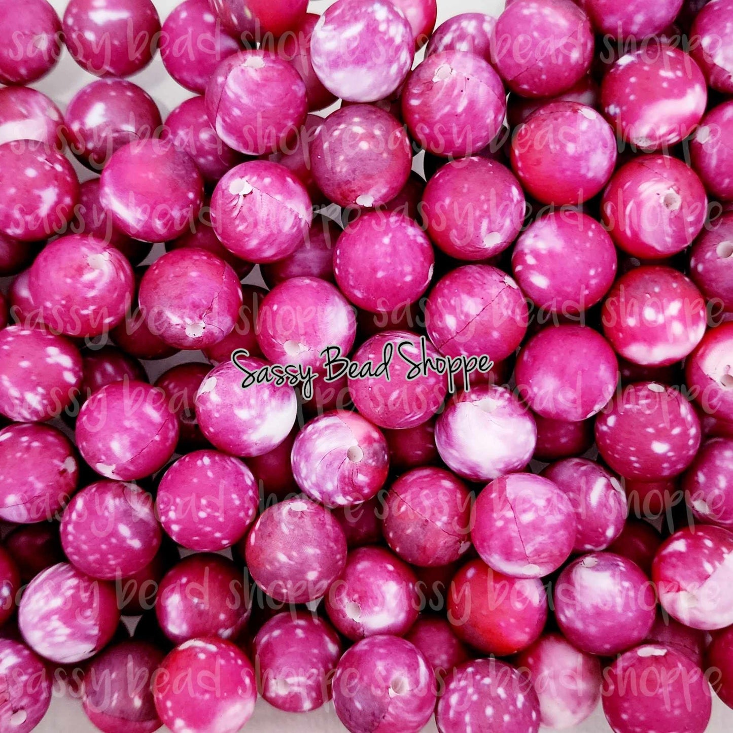 15mm Pink Galaxy Silicone Beads - Sassy Bead Shoppe