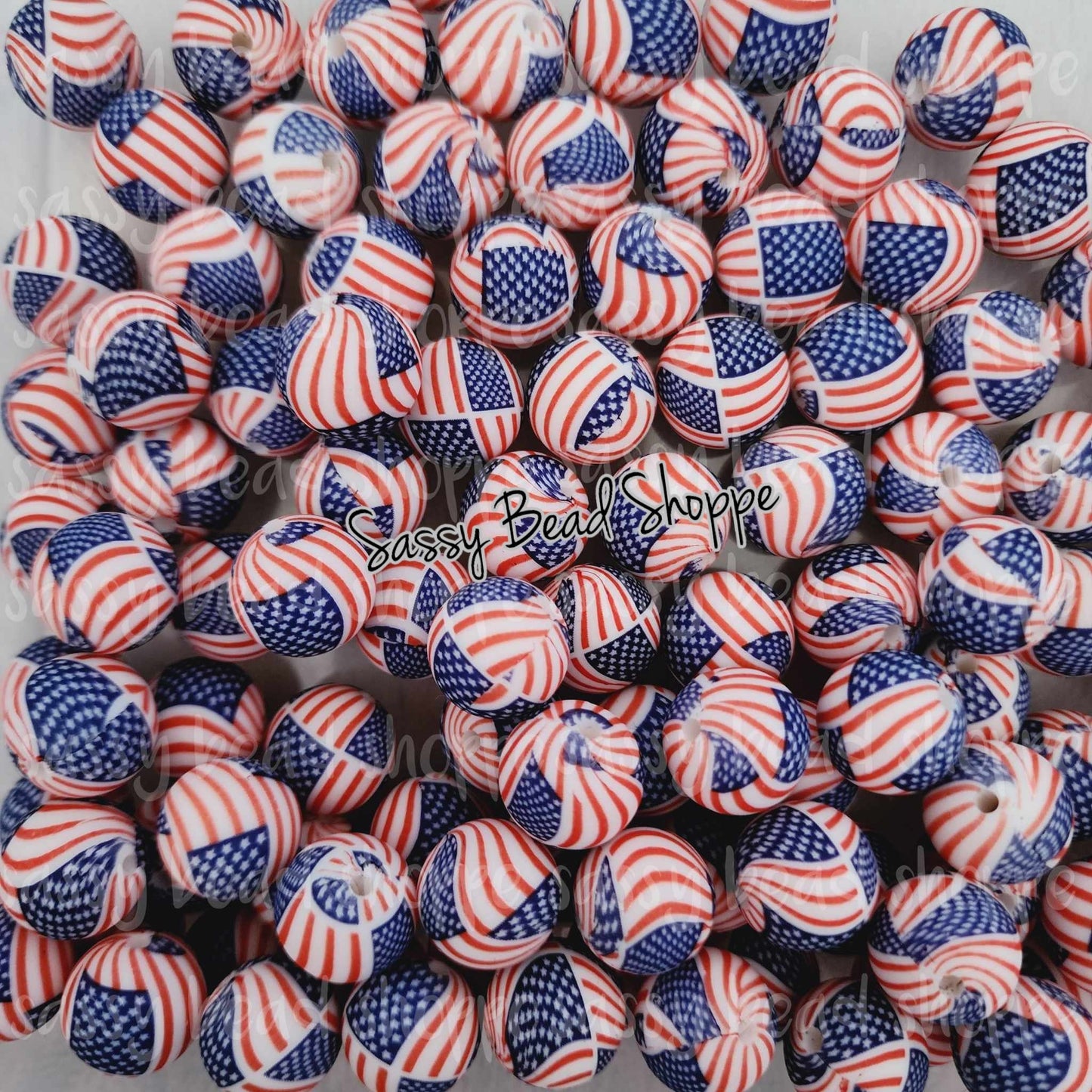 15mm Flag Silicone Beads - Sassy Bead Shoppe