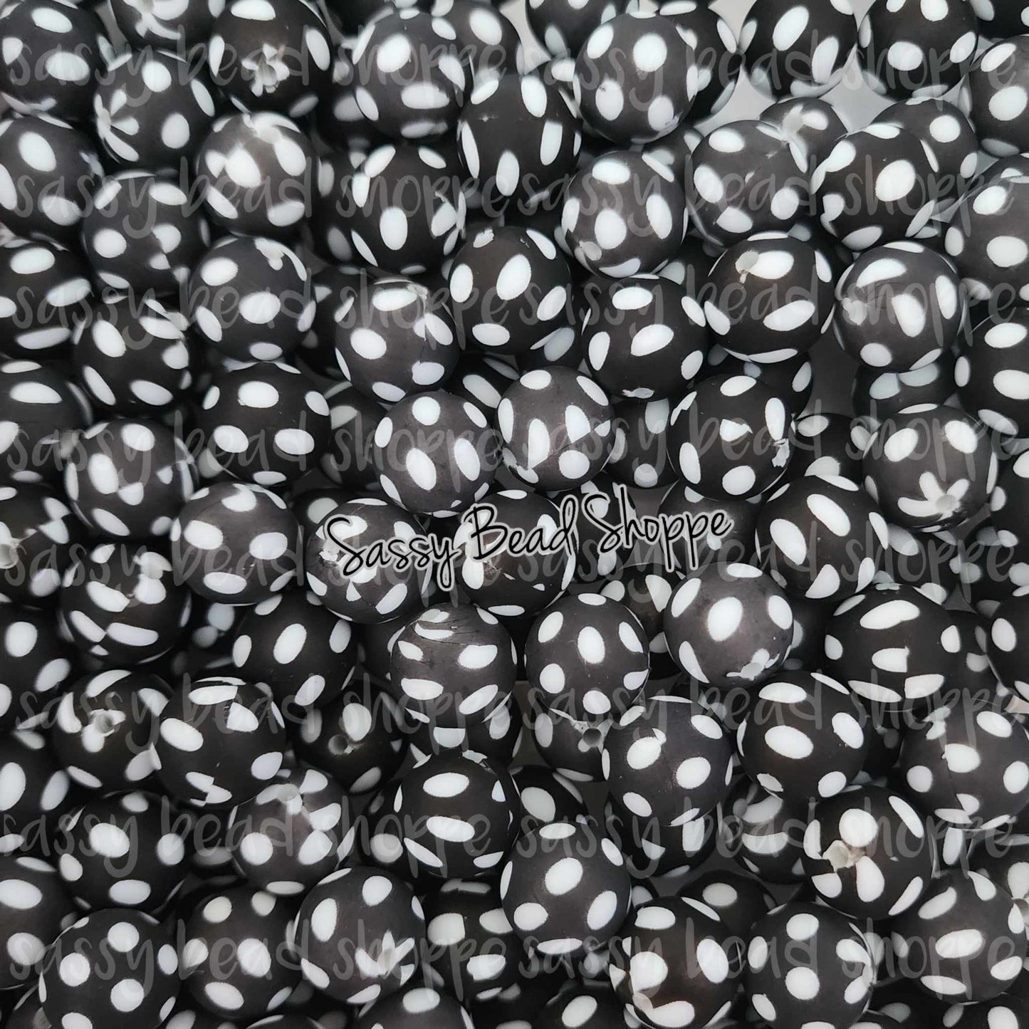 Sassy Bead Shoppe
Black Polka Dot Silicone Beads