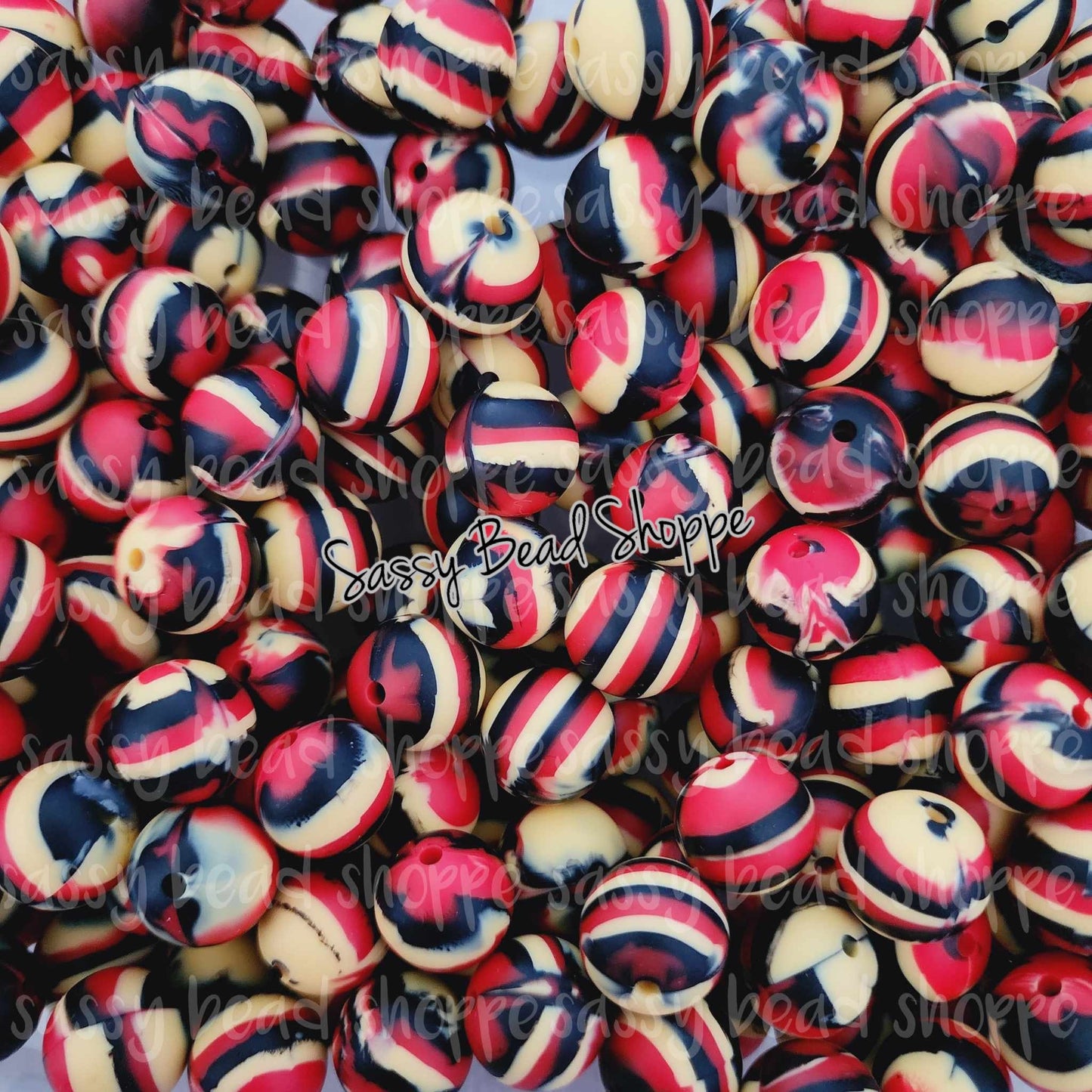 15mm Mickey Swirl Silicone Beads - Sassy Bead Shoppe