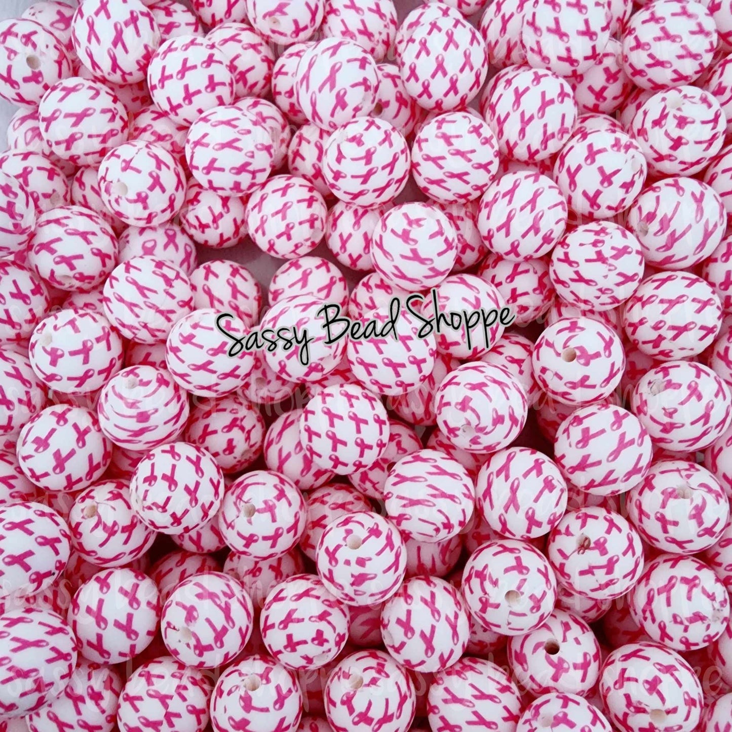 Sassy Bead Shoppe
Pink Ribbon Silicone Beads