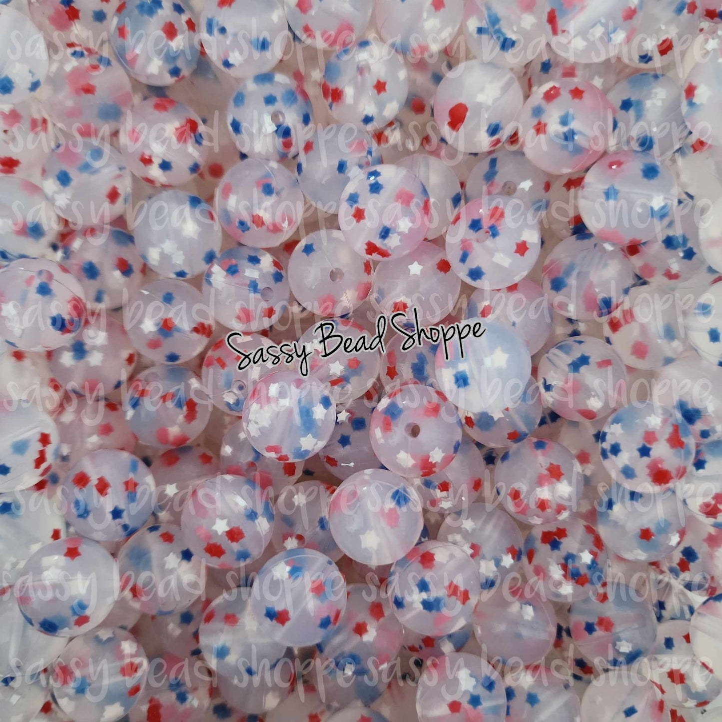 15mm Star Confetti Silicone Beads - Sassy Bead Shoppe