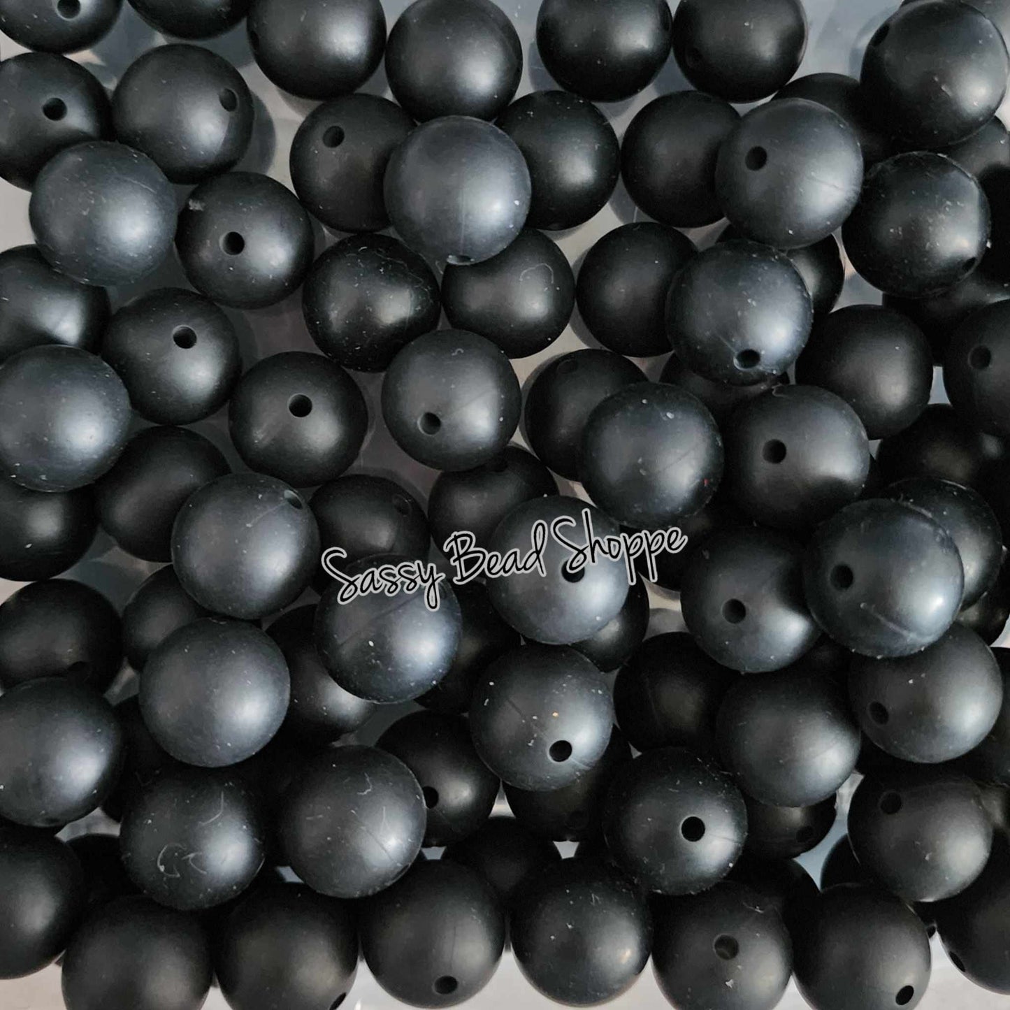 15mm Black Silicone Beads - Sassy Bead Shoppe