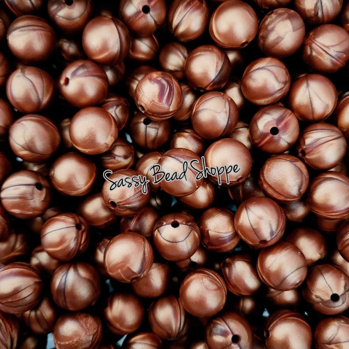 15mm Copper Silicone Beads - Sassy Bead Shoppe