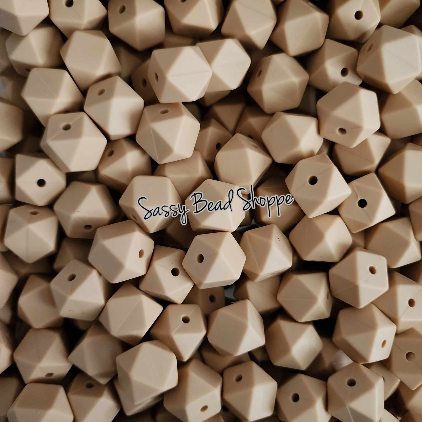 Wood 13mm Hexagon Silicone Beads - Sassy Bead Shoppe