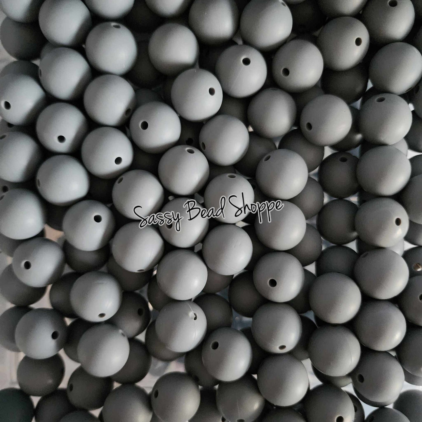 15mm Gray Silicone Beads - Sassy Bead Shoppe