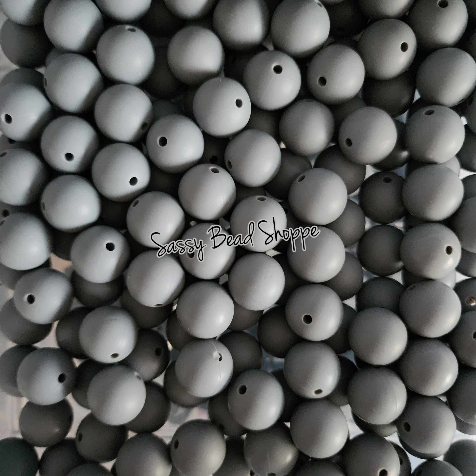 15mm Gray Silicone Beads - Sassy Bead Shoppe