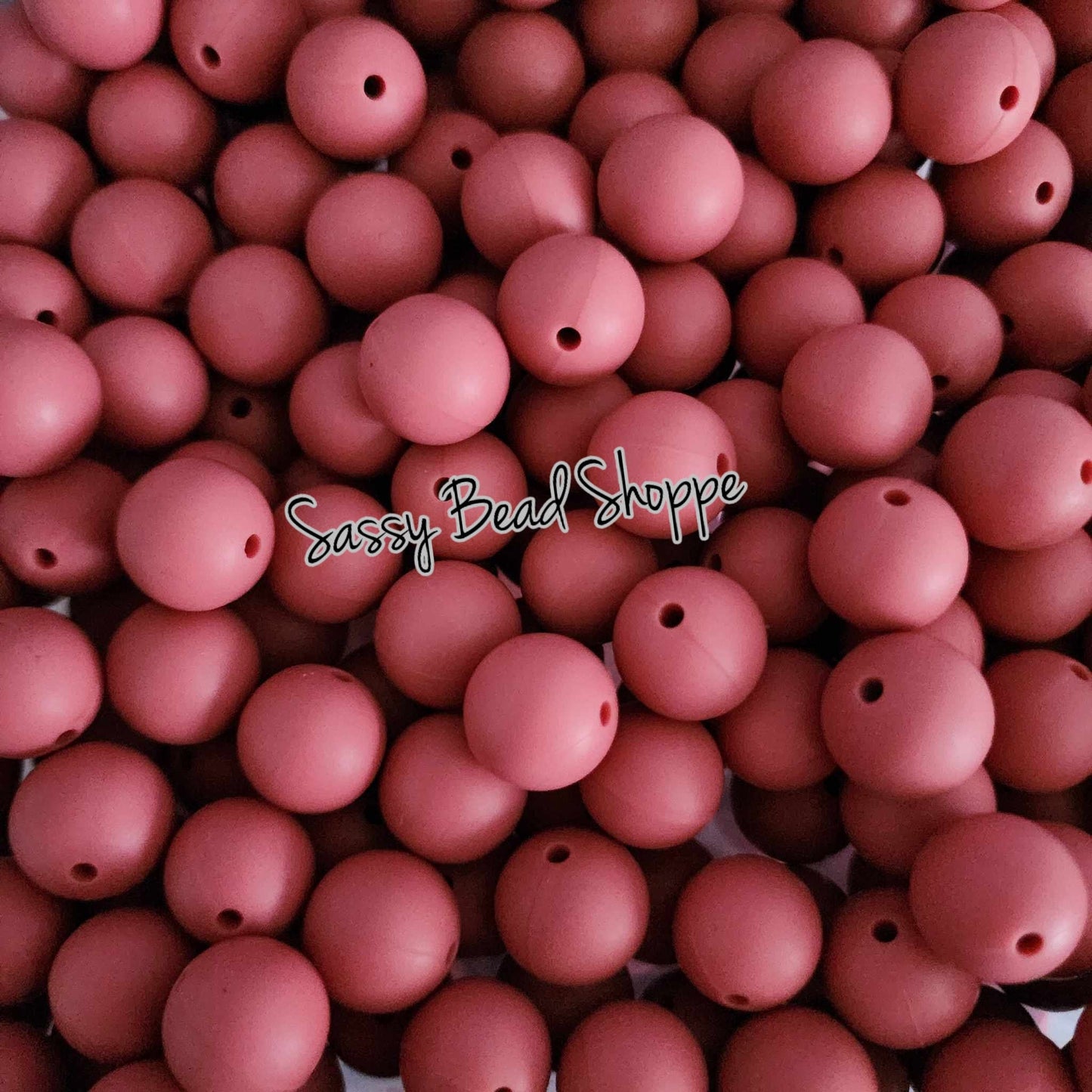 15mm Light Maroon Silicone Beads - Sassy Bead Shoppe