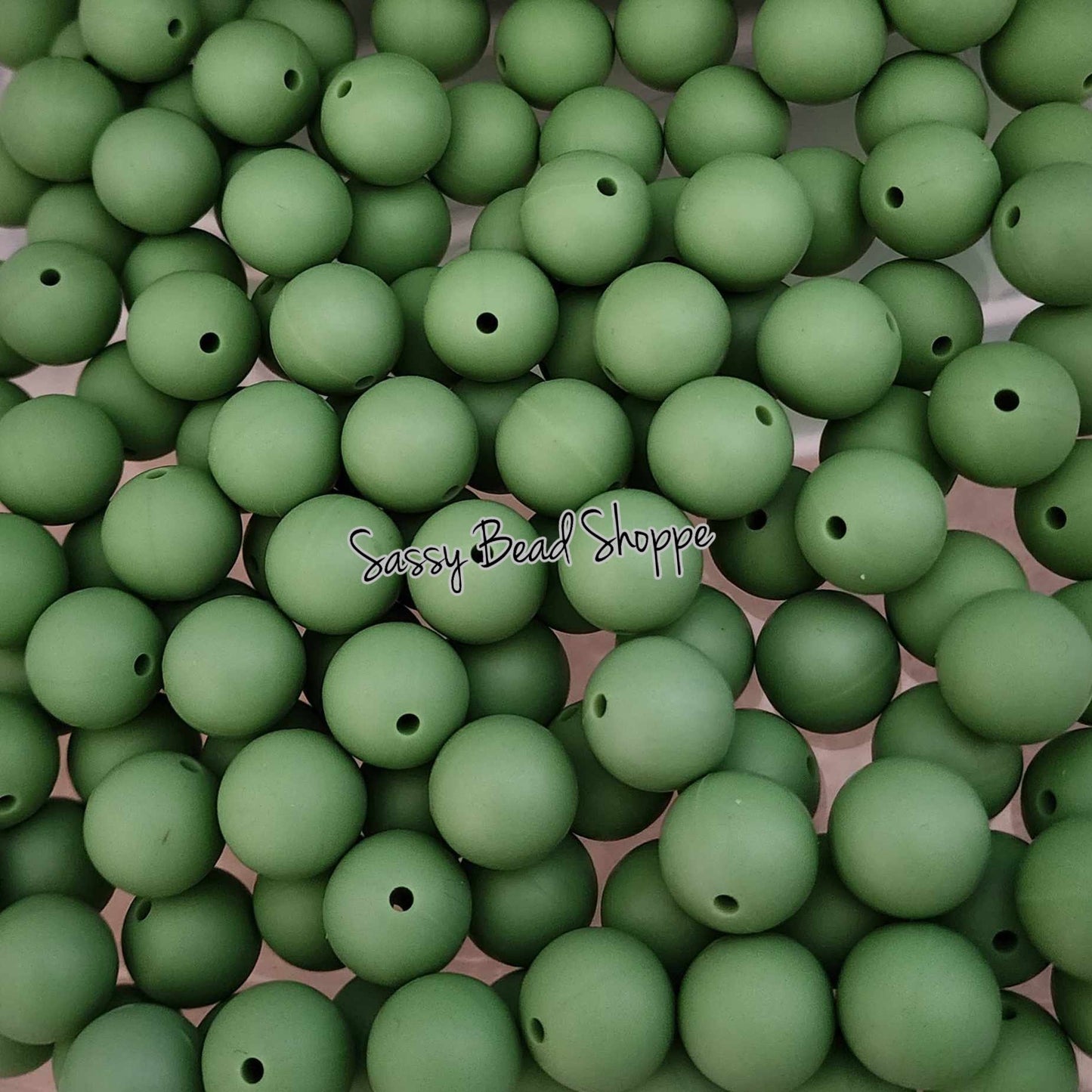 15mm Olive Silicone Beads - Sassy Bead Shoppe