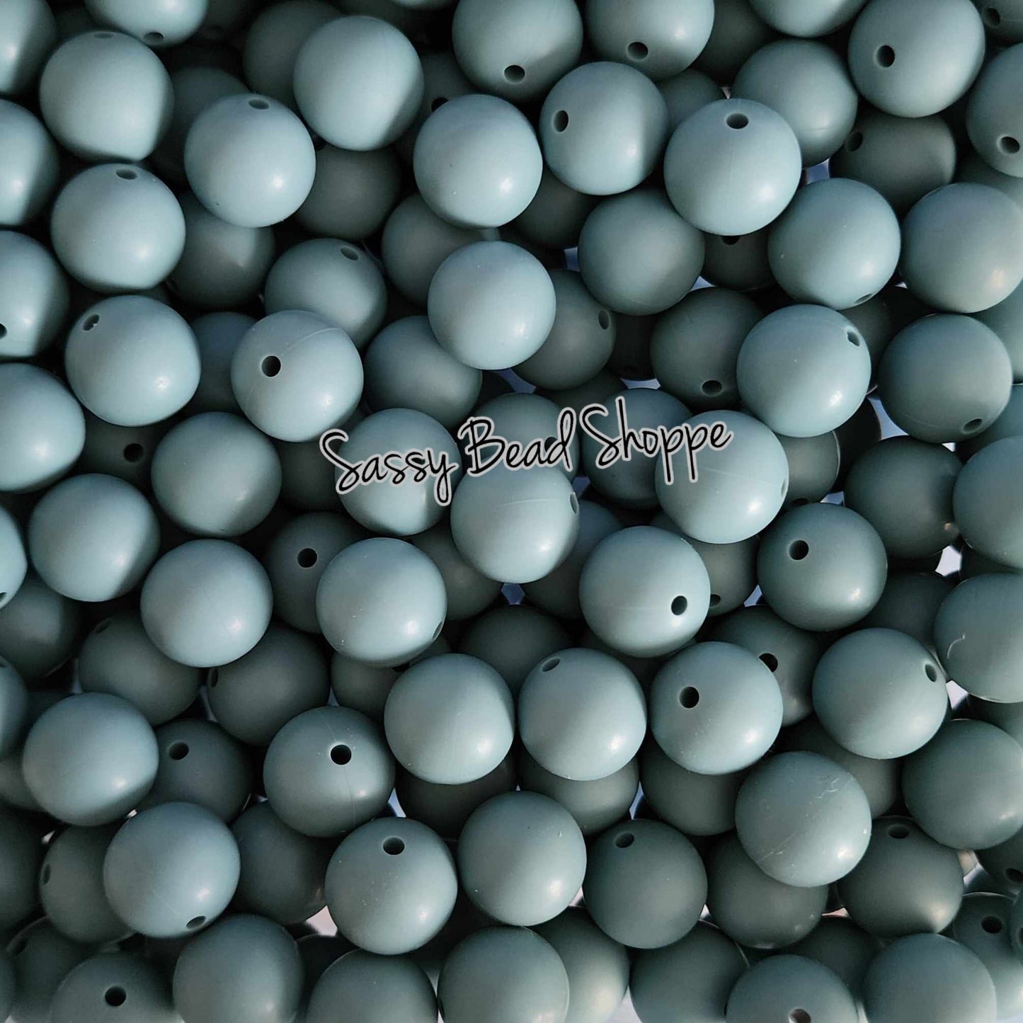 15mm Dusty Blue Silicone Beads - Sassy Bead Shoppe