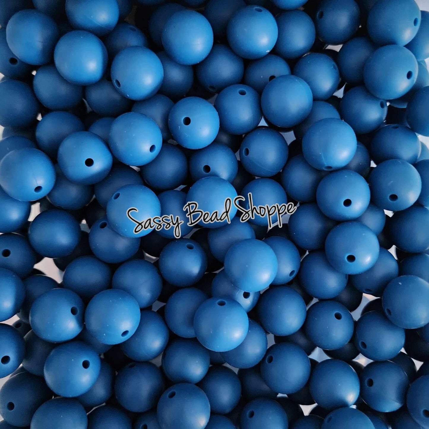 15mm Blue Silicone Beads - Sassy Bead Shoppe