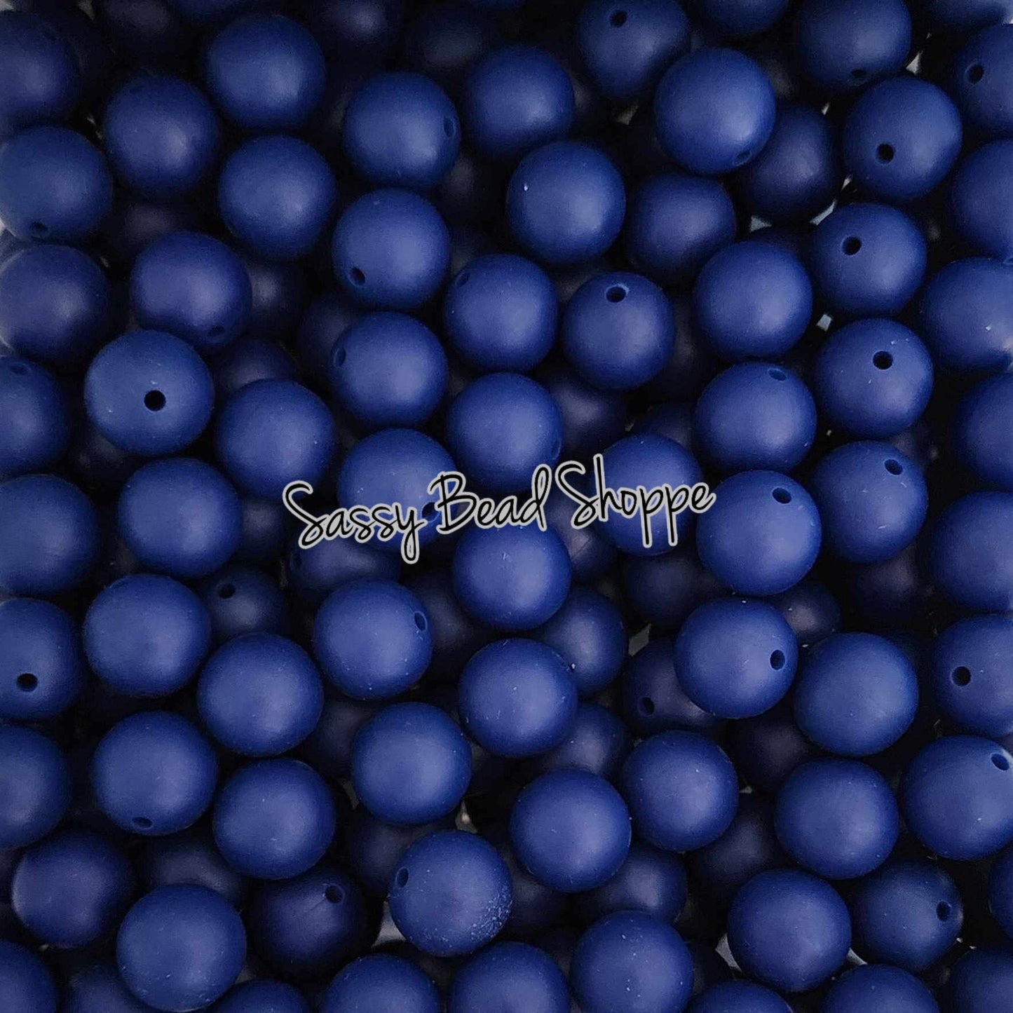 15mm Navy Silicone Beads - Sassy Bead Shoppe