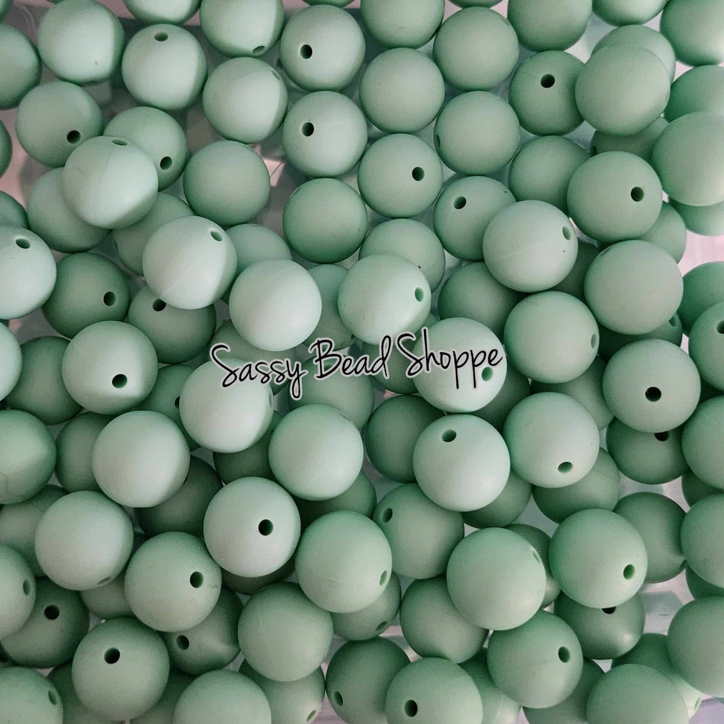 15mm Mint Silicone Beads - Sassy Bead Shoppe