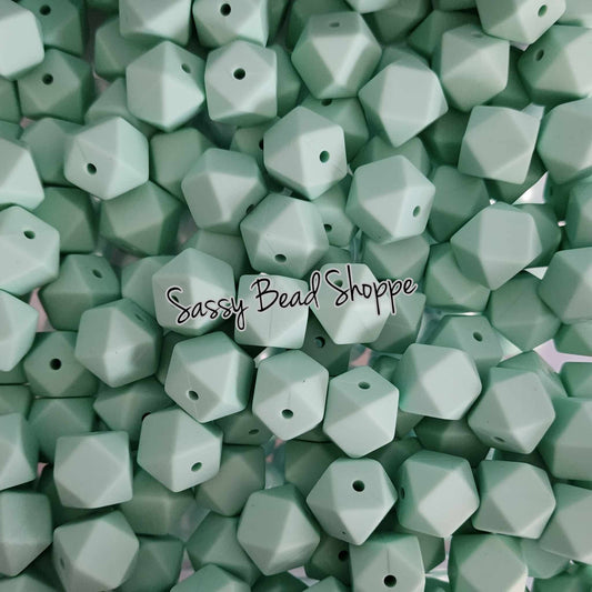 Sassy Bead Shoppe Mint Hexagon Silicone Beads