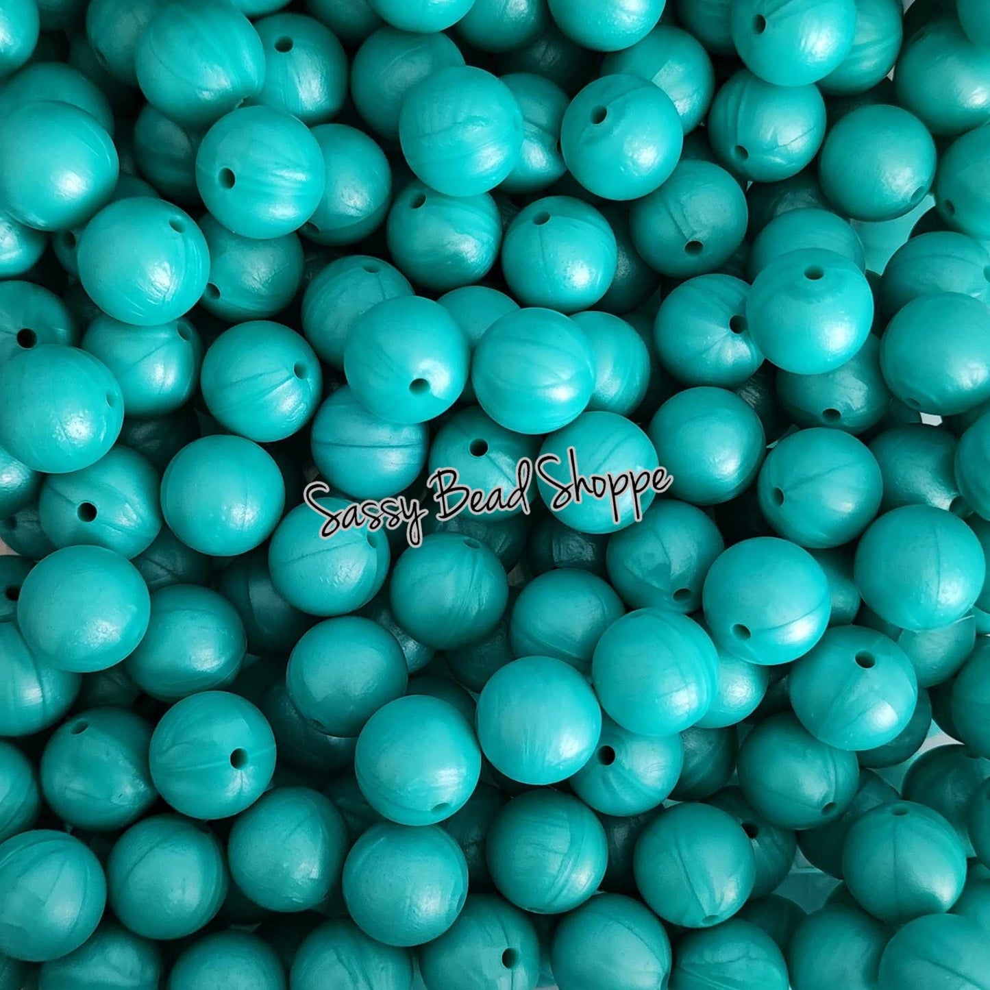 15mm Lake Blue Pearl Silicone Beads - Sassy Bead Shoppe