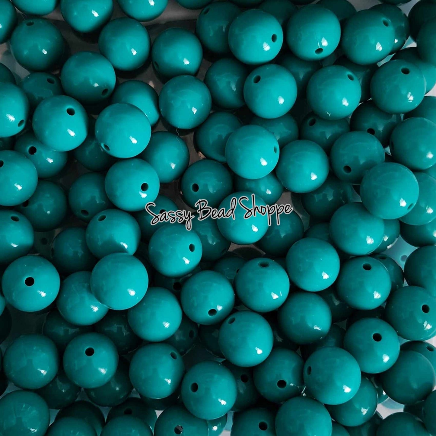 15mm Teal Shiny Silicone Beads - Sassy Bead Shoppe