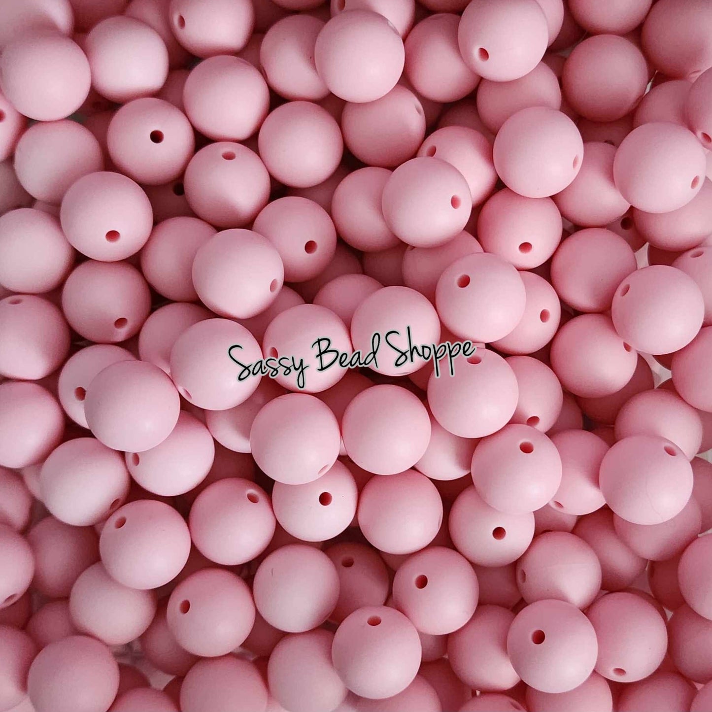 15mm Powder Pink Silicone Beads - Sassy Bead Shoppe