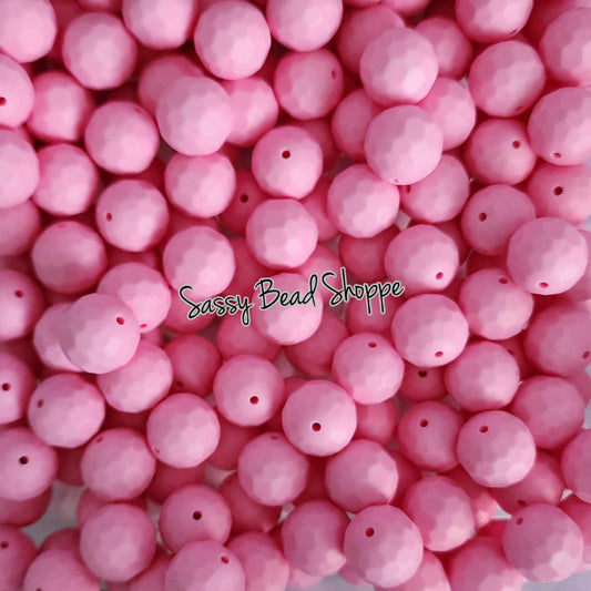 Sassy Bead Shoppe Bubblegum Pink Faceted Silicone Beads