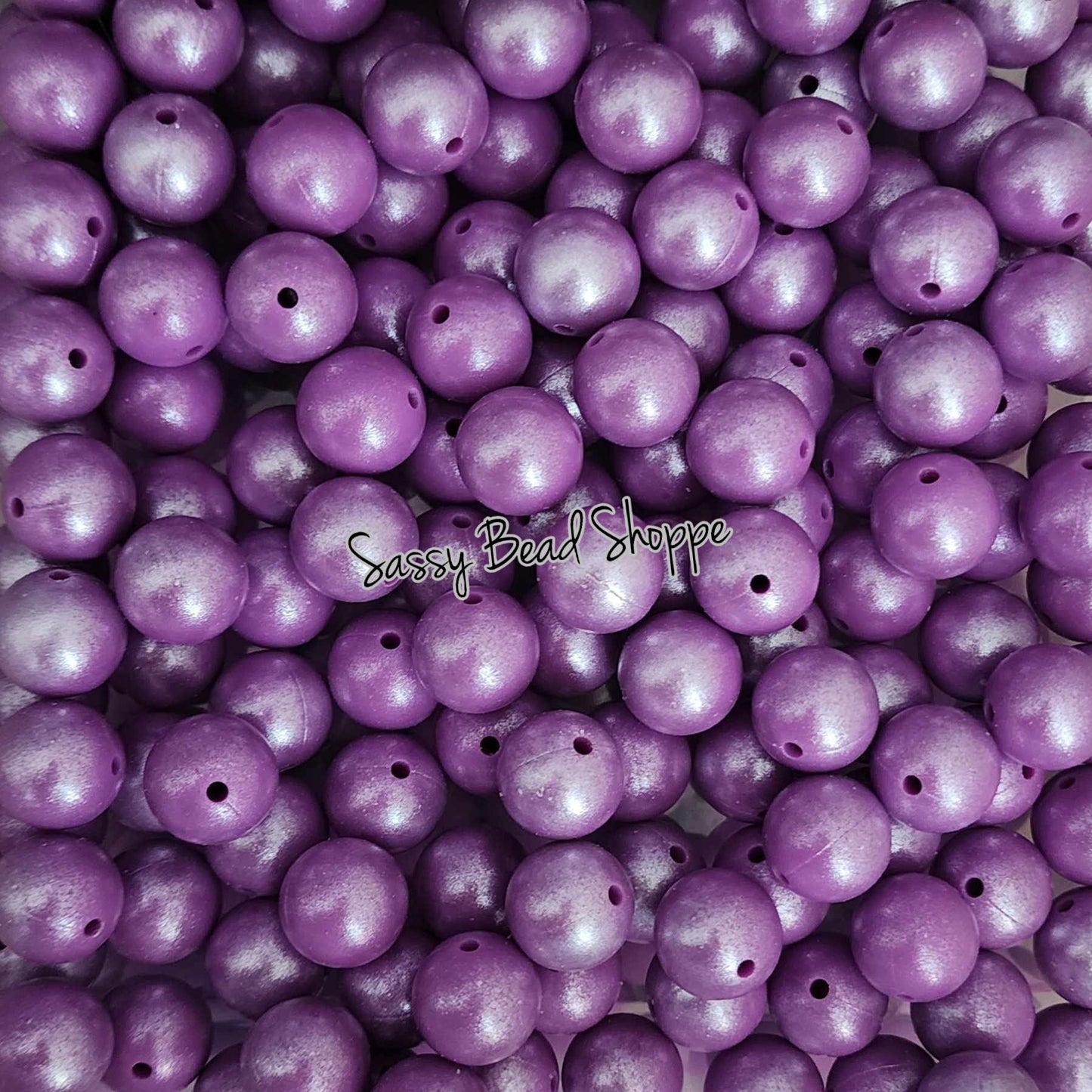15mm Light Purple Shimmer Silicone Beads - Sassy Bead Shoppe