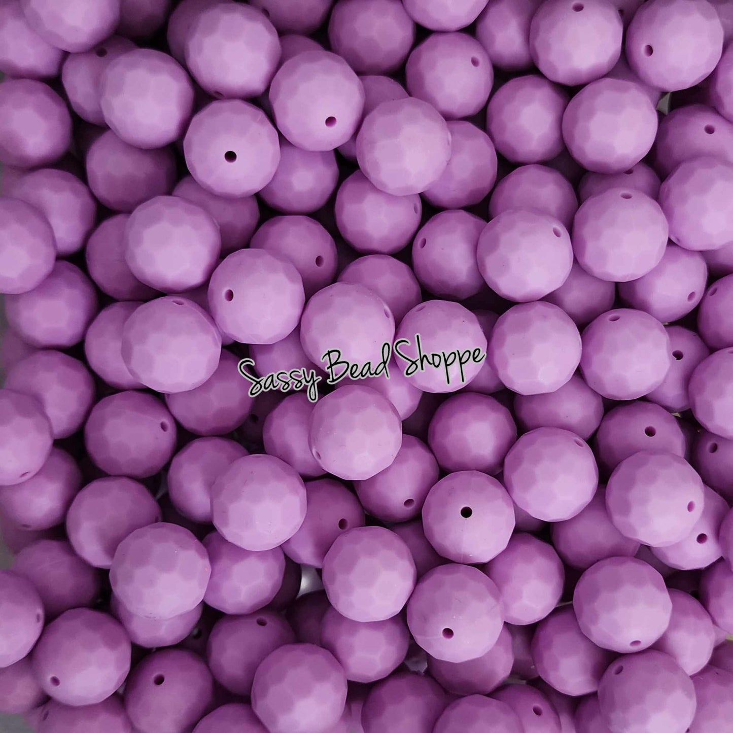 15mm Lavender Faceted Silicone Beads - Sassy Bead Shoppe