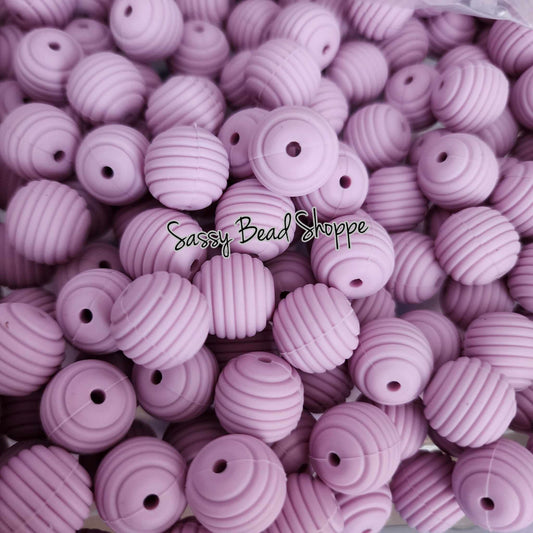 Sassy Bead Shoppe Lilac Stripe Silicone Beads