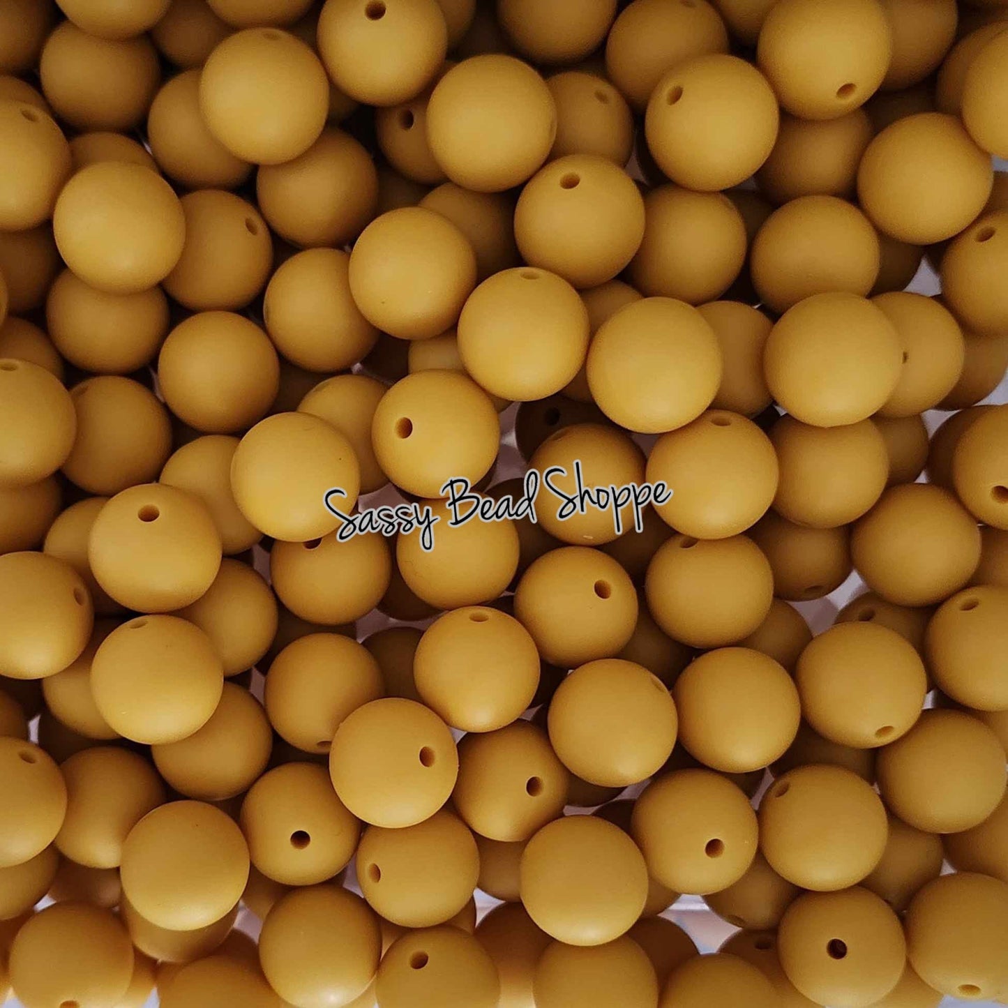15mm Mustard Silicone Beads - Sassy Bead Shoppe