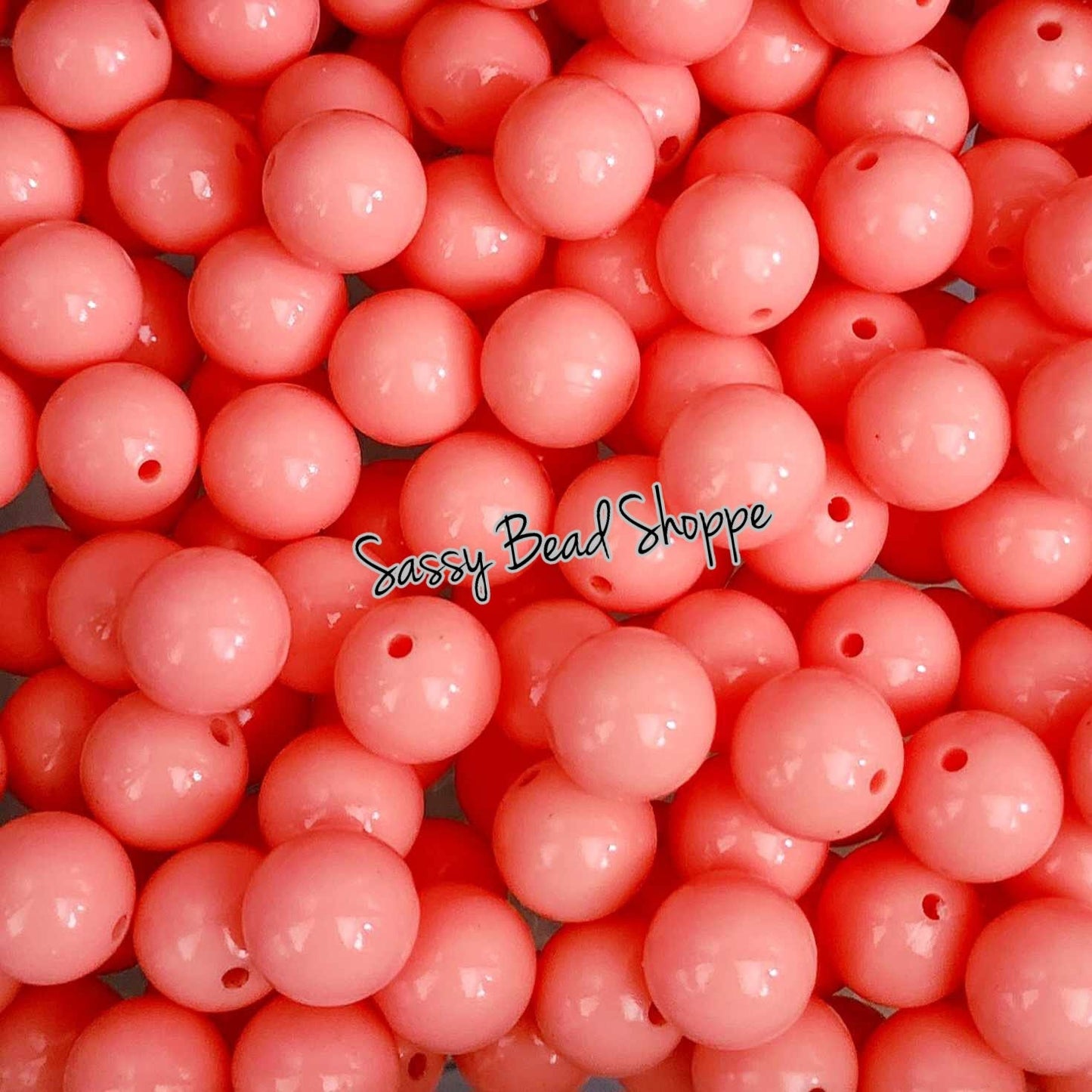 15mm Coral Shiny Silicone Beads - Sassy Bead Shoppe