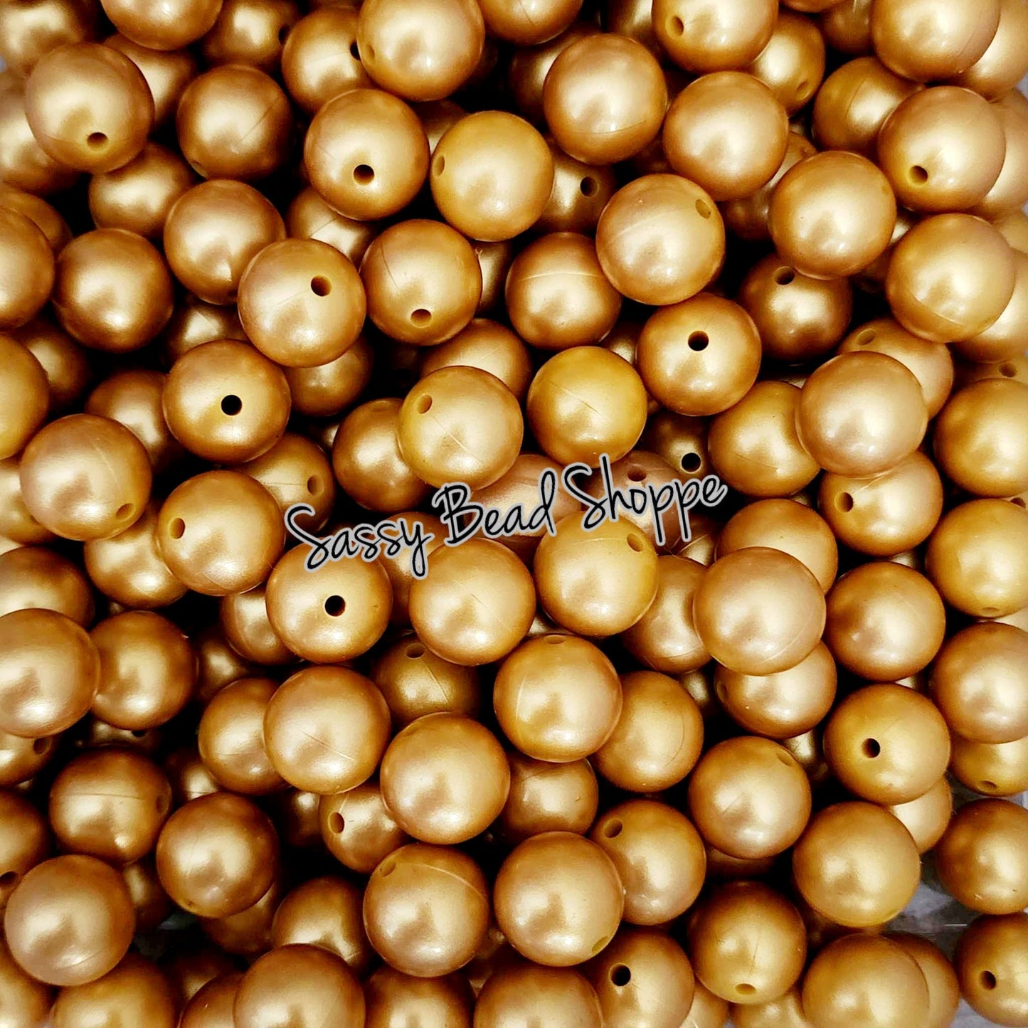 15mm Metallic Gold Silicone Beads - Sassy Bead Shoppe