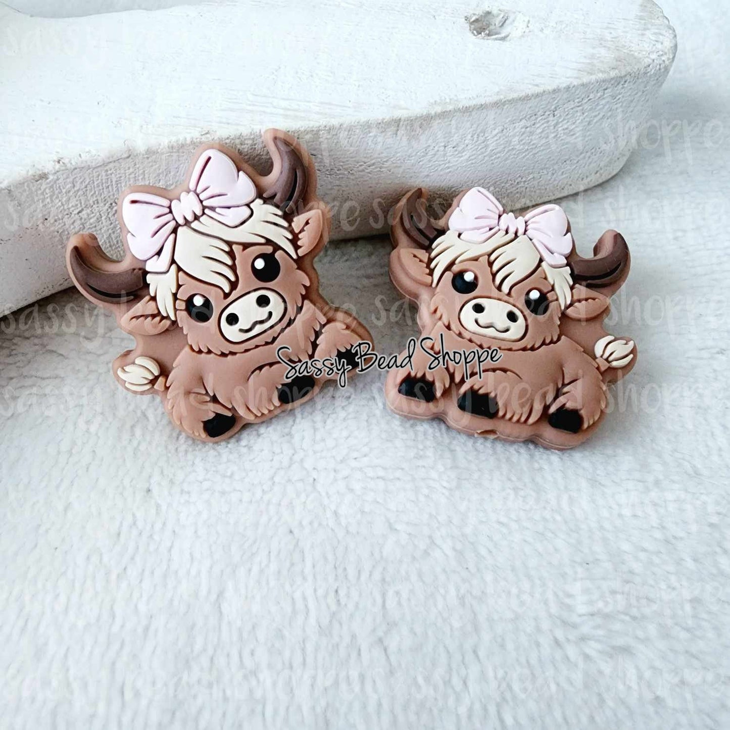 Highland Cow Pink Baby Silicone Beads - Sassy Bead Shoppe