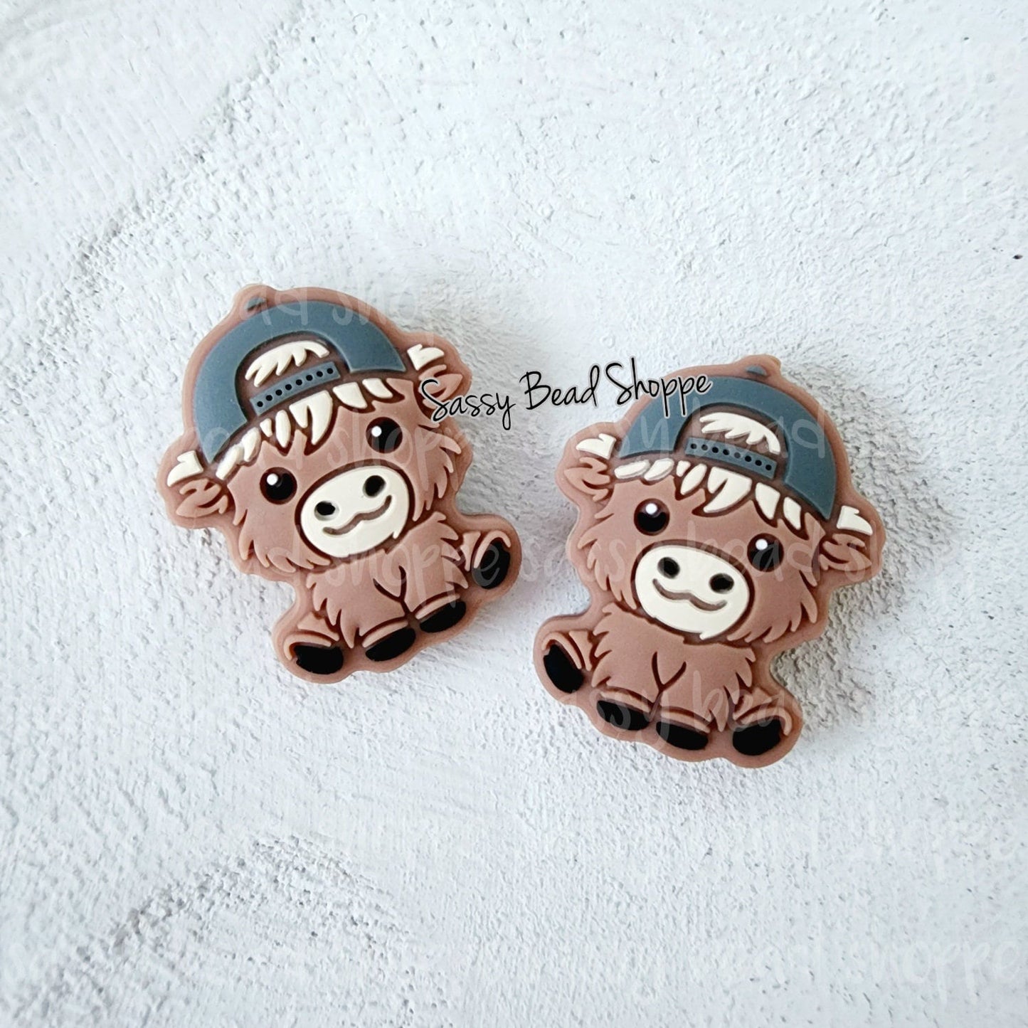 Highland Cow Gray Baby Silicone Beads - Sassy Bead Shoppe