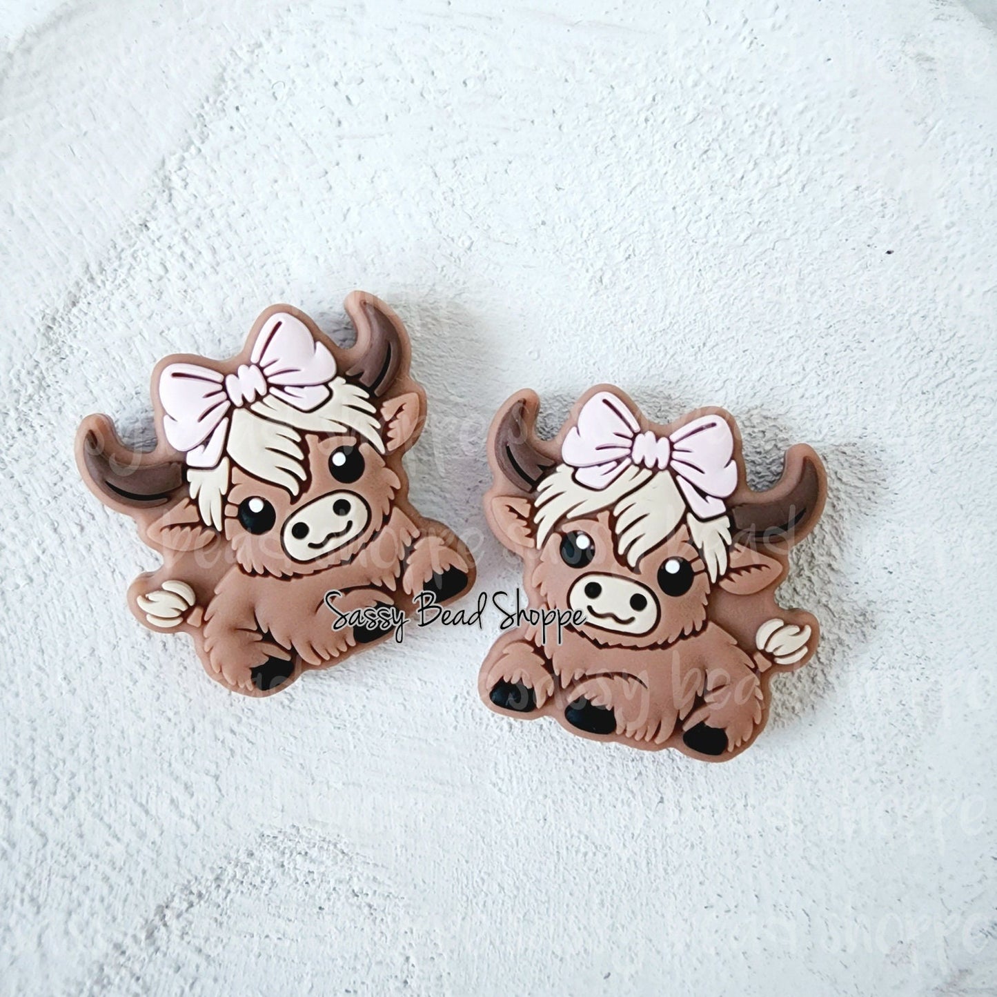 Highland Cow Pink Baby Silicone Beads - Sassy Bead Shoppe