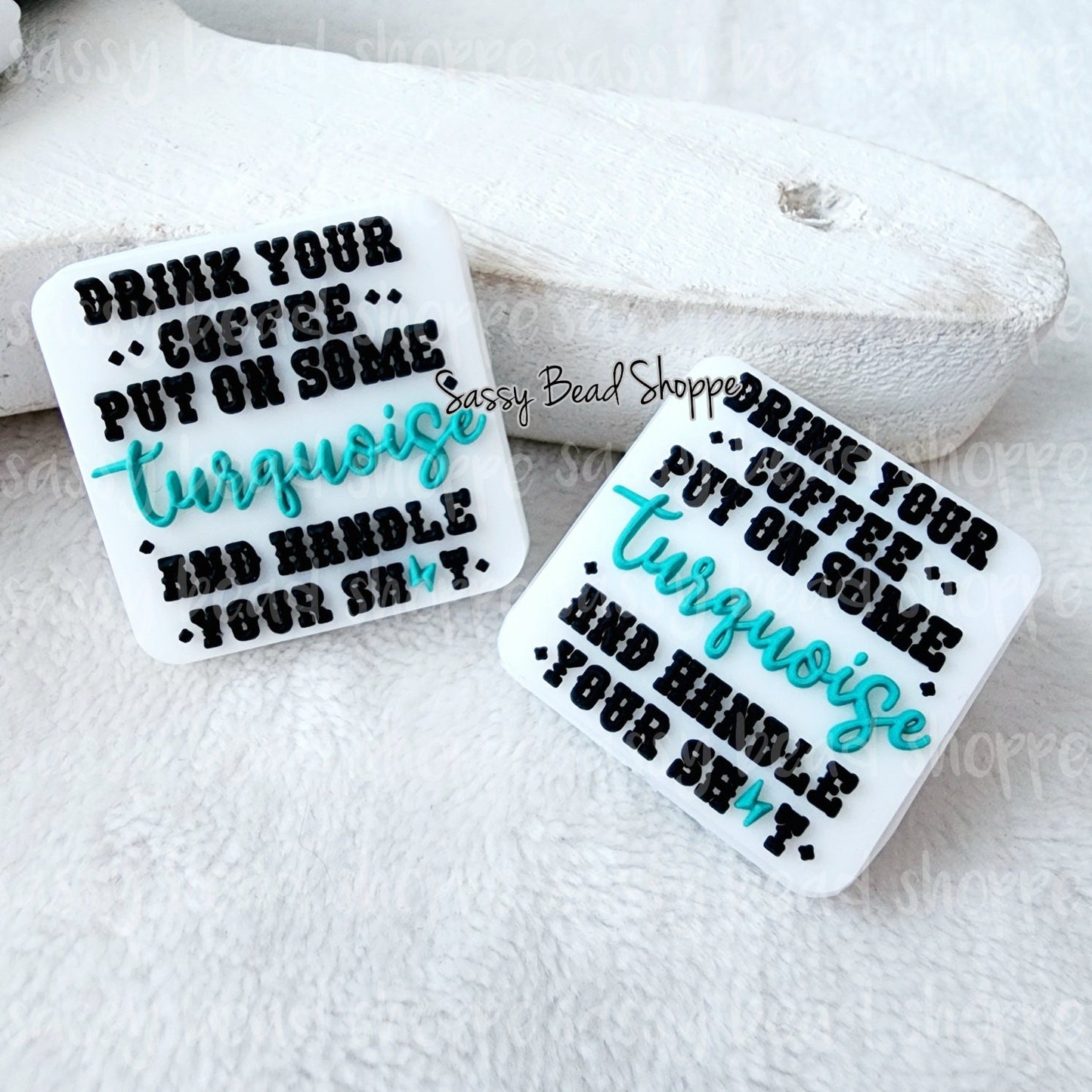 Drink Your Coffee Focal Beads - Sassy Bead Shoppe