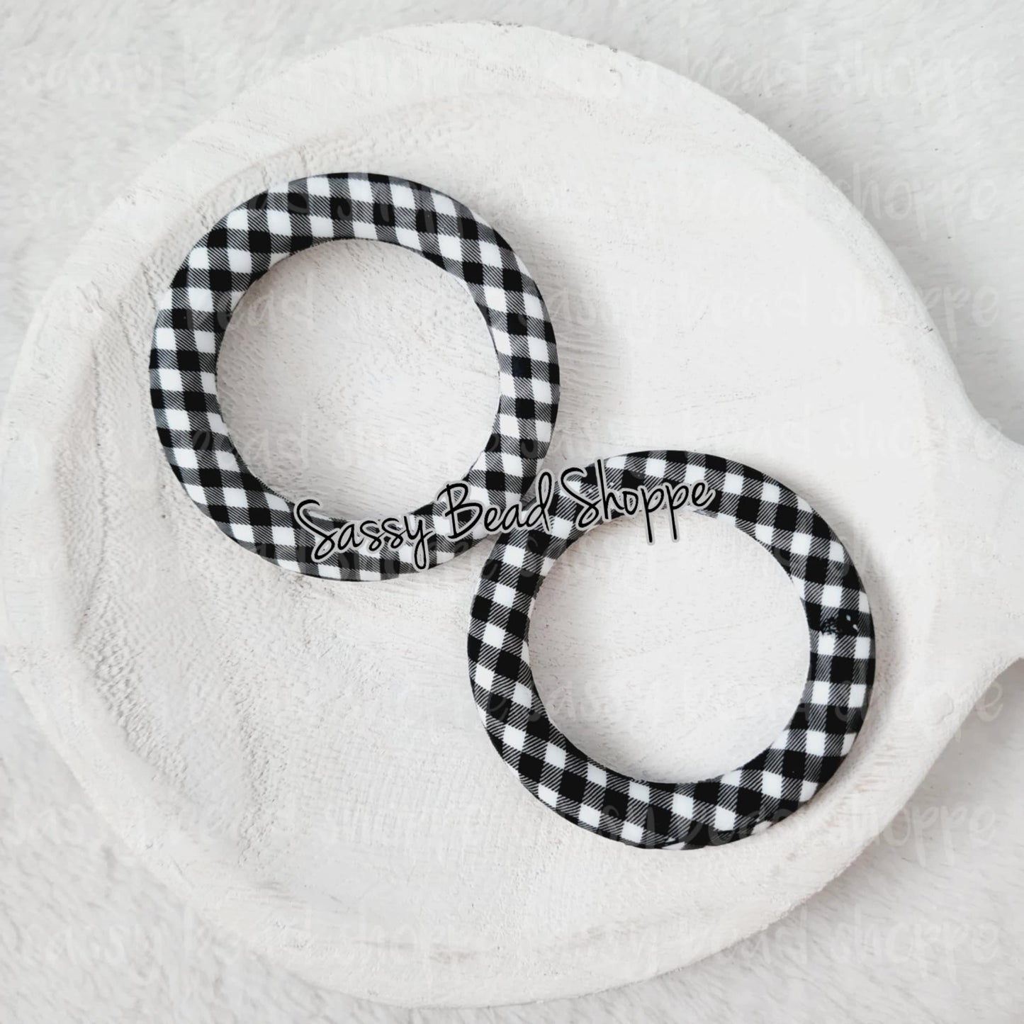65mm Plaid Print Silicone Ring - Sassy Bead Shoppe