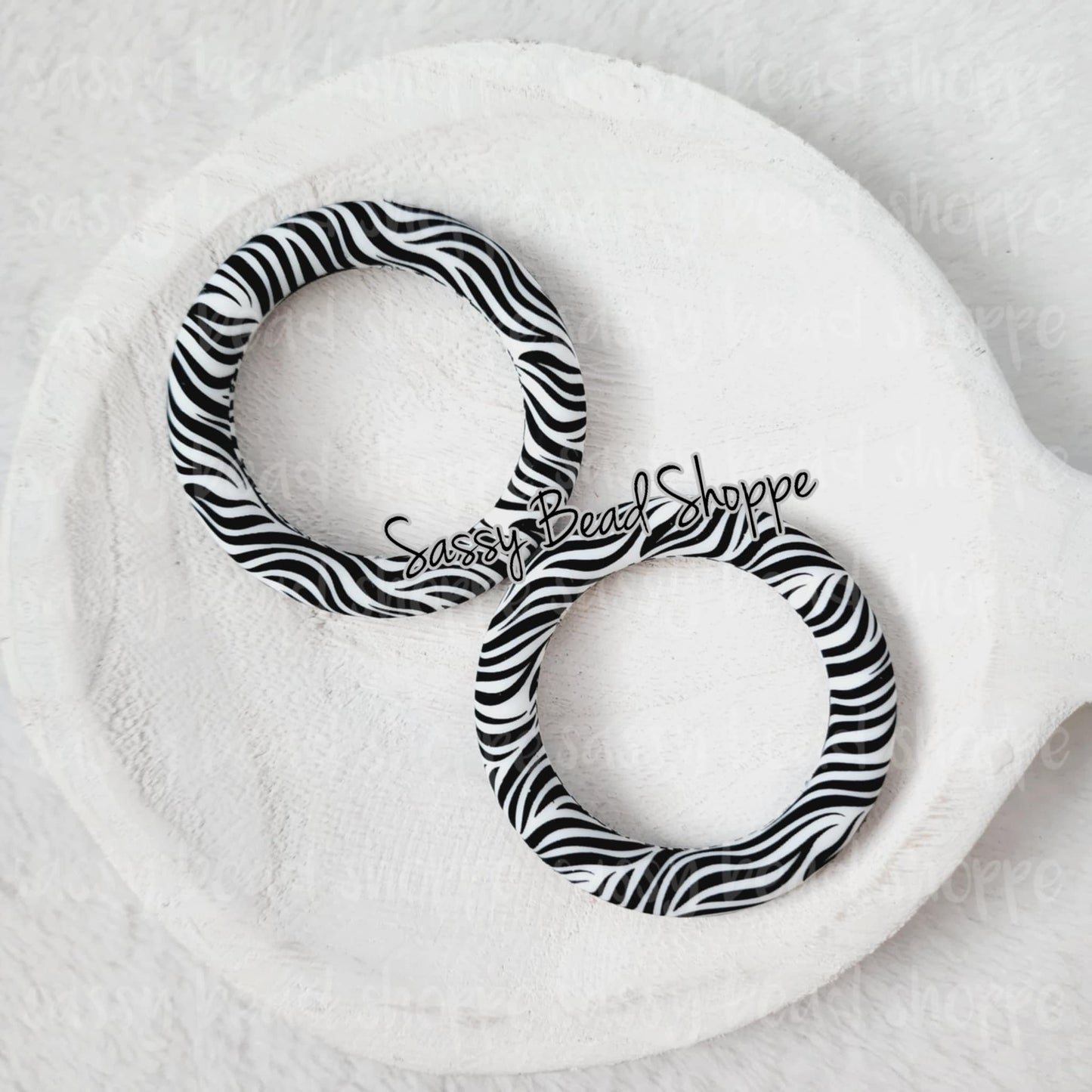 65mm Zebra Print Silicone Ring - Sassy Bead Shoppe