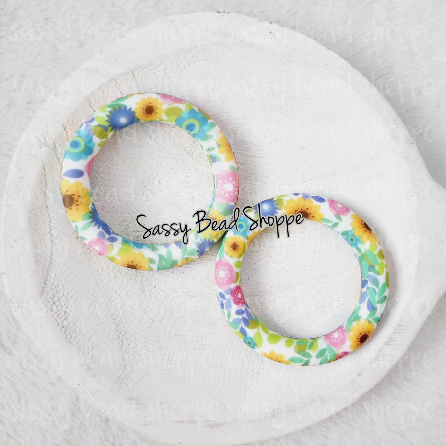 65mm Wildflower Print Silicone Ring - Sassy Bead Shoppe