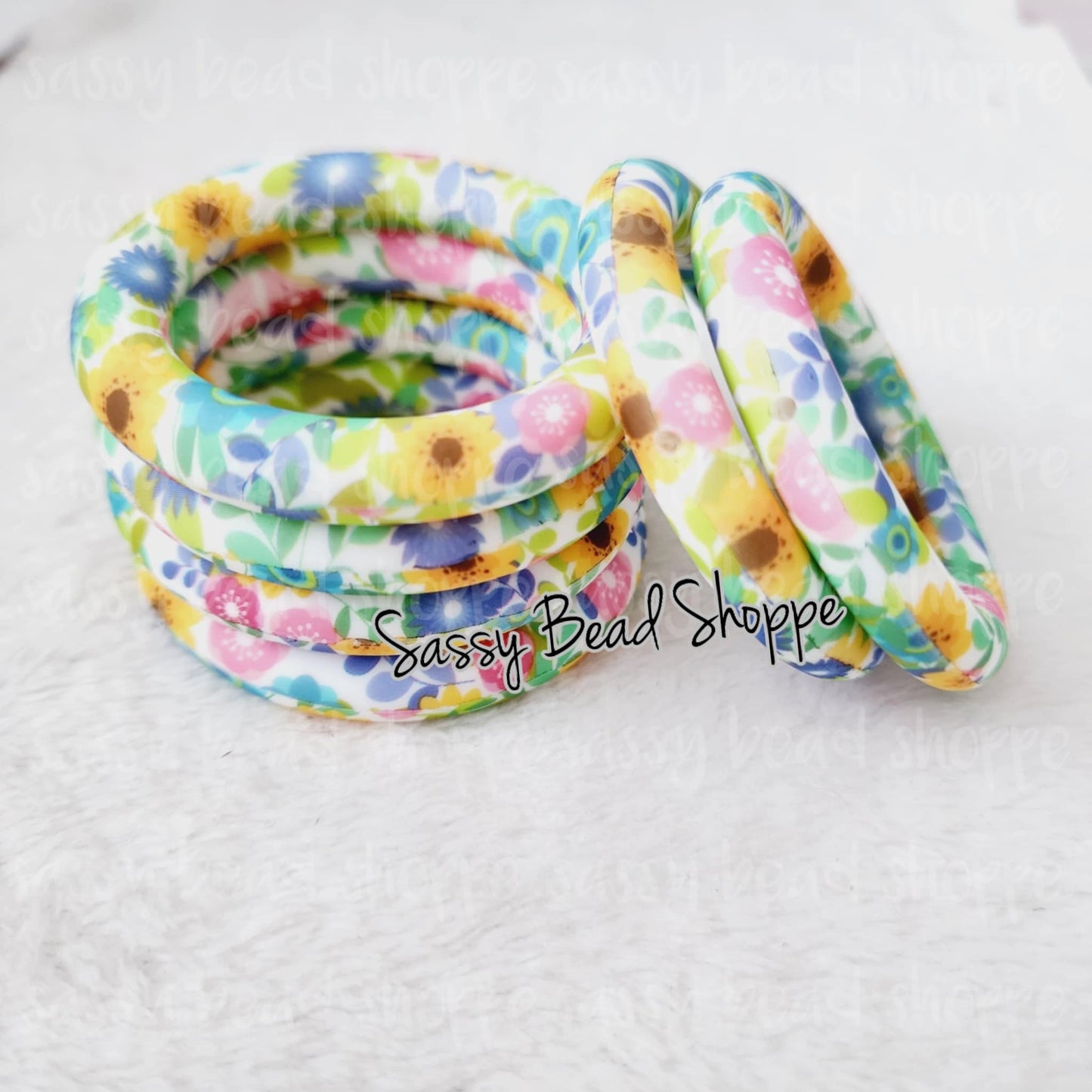 65mm Wildflower Print Silicone Ring - Sassy Bead Shoppe