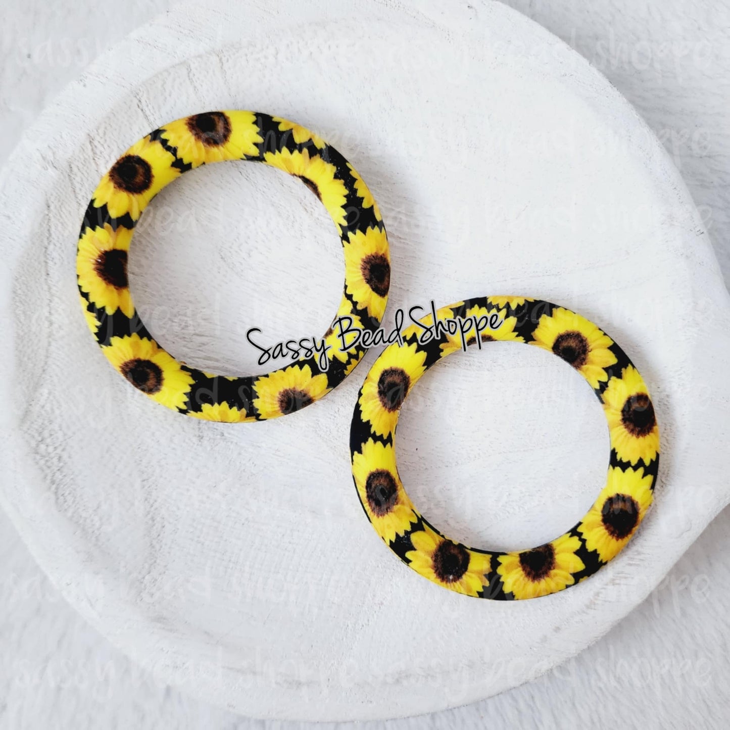 65mm Sunflower Print Silicone Ring - Sassy Bead Shoppe