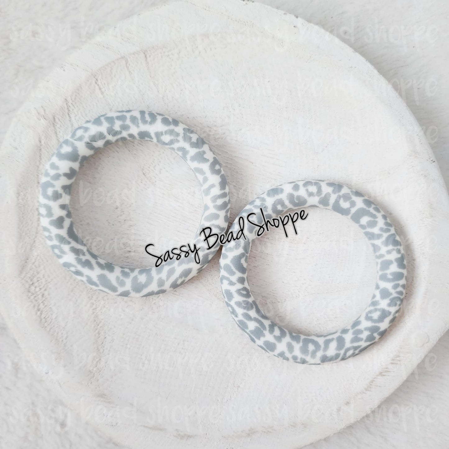 65mm Gray Leopard Print Silicone Ring - Sassy Bead Shoppe
