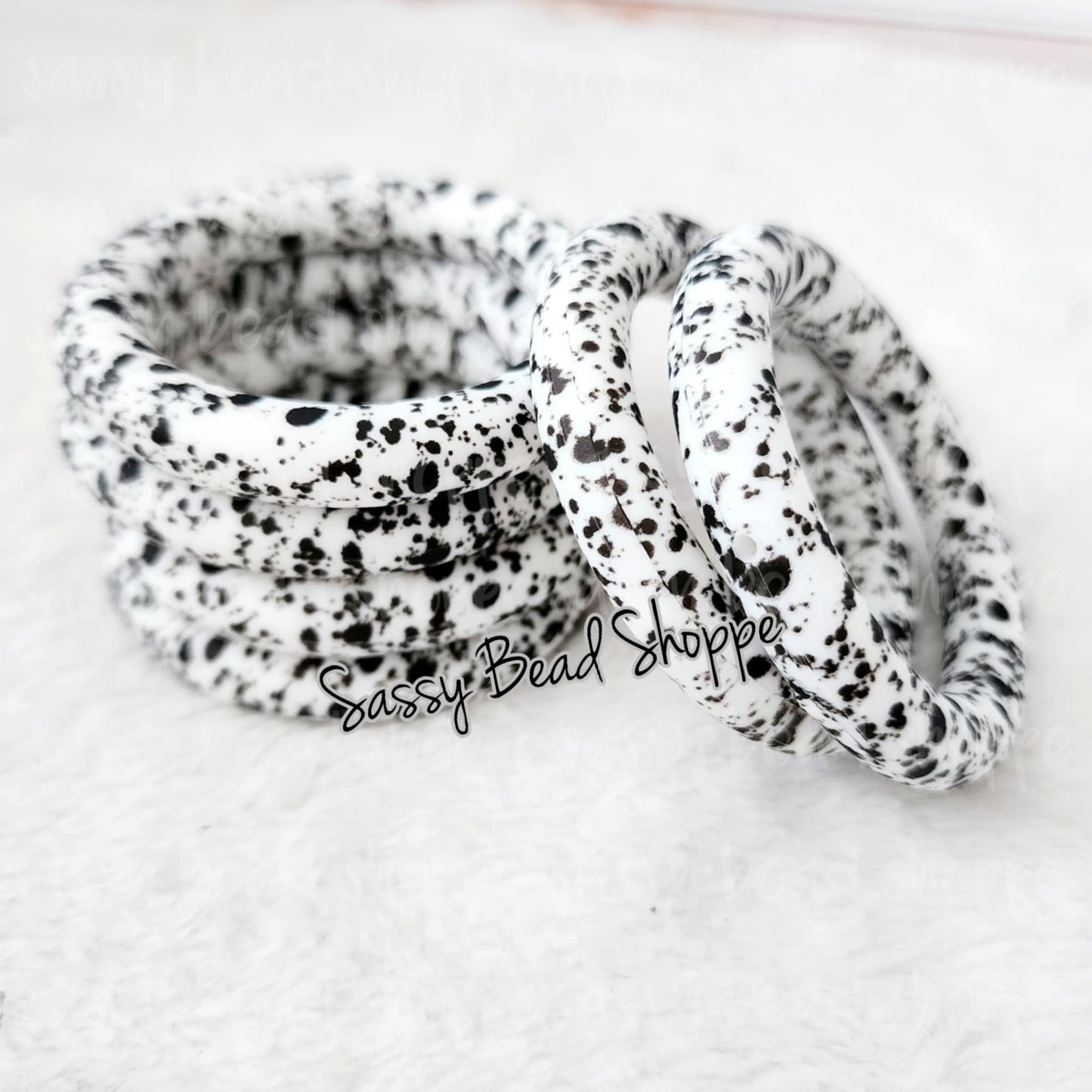 65mm Cow Hide Print Silicone Ring - Sassy Bead Shoppe